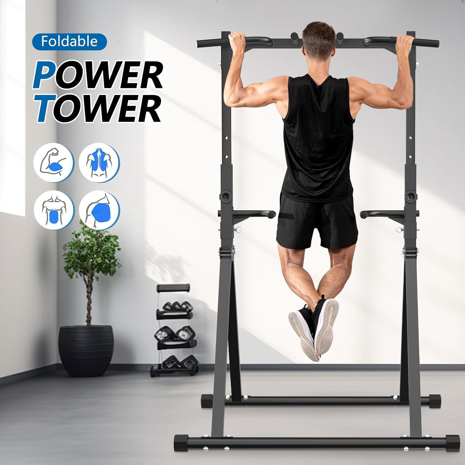 Pull up Station Pull up Bar for Home Gym Equipment Dip Station Power Tower Strength Training Fitness Equipment image number 4