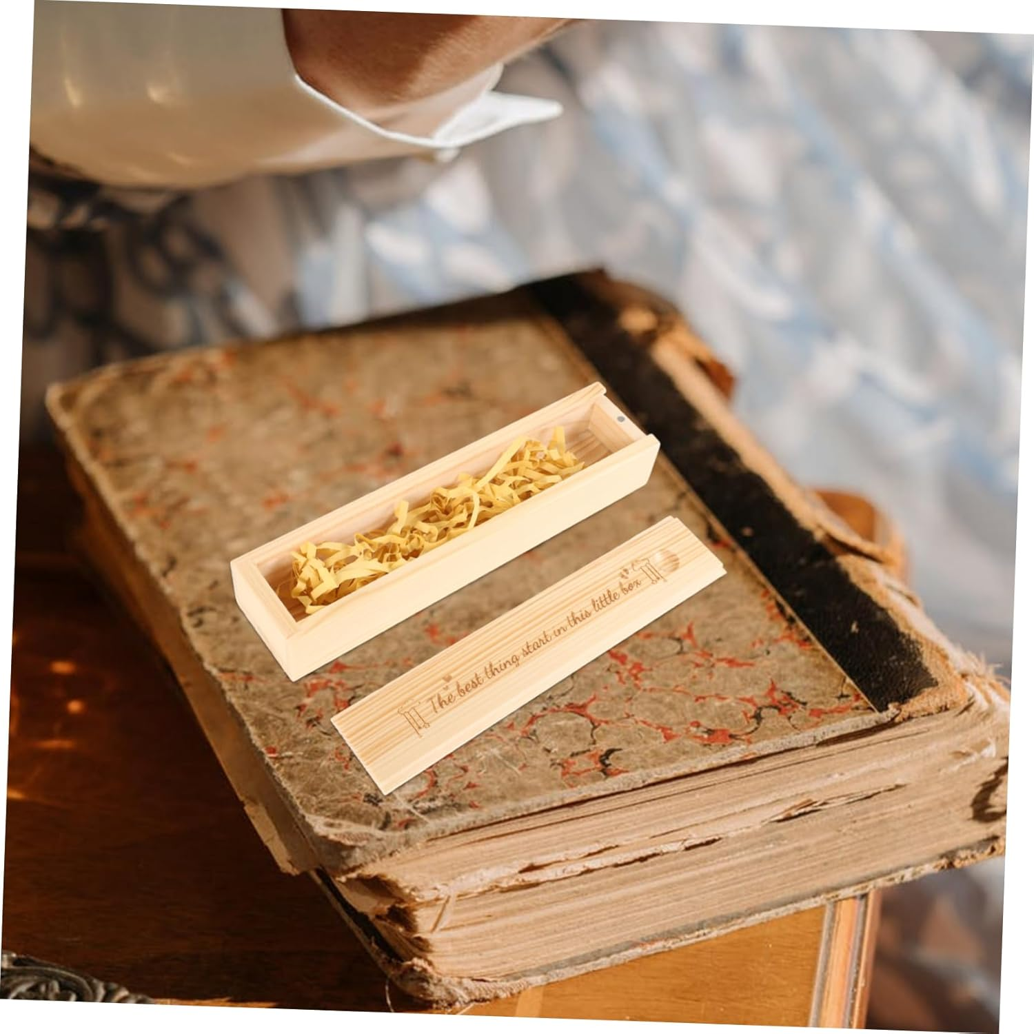 ABOOFAN Wood Pregnancy Test Storage Box Lid, Baby Announcement Keepsake Organizer, Natural Wood Pregnancy Test Holder for Pregnant Women, Newborn image number 6