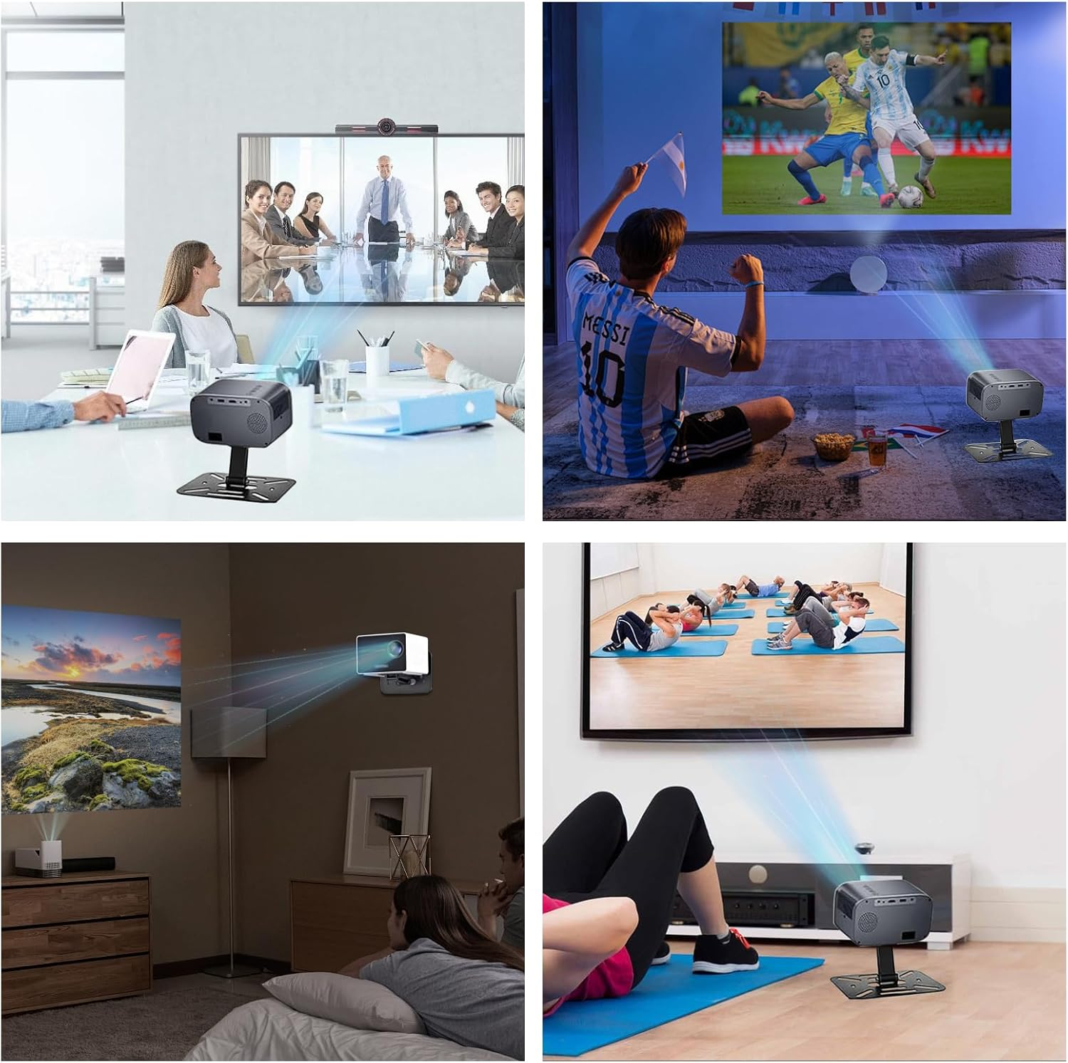 Yushengtai Projector Mount, Mini Projector Stand, Projector Mount for Wall Ceiling Mount, Projector Stand with 1/4 Inch Universal Screw Interface, 360&deg; Rotatable Projector Holder, Black image number 6