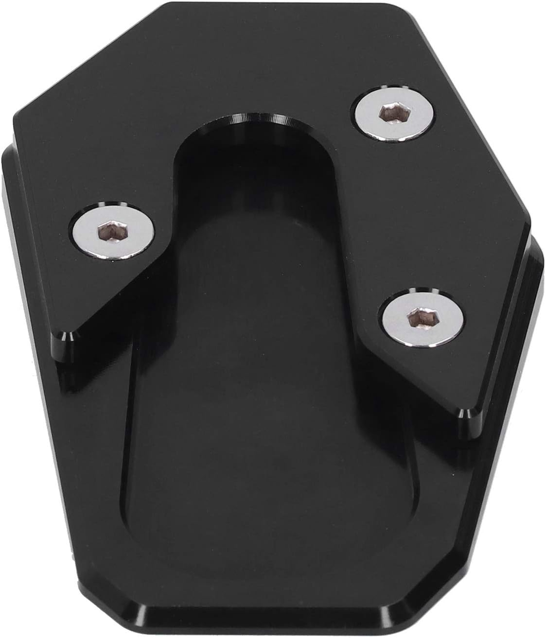Foot Side Stand Extension Pad Plate, Convenient Durable Motorcycle Kickstand Extender Lightweight for Motorcycle for Most People(Black) image number 3