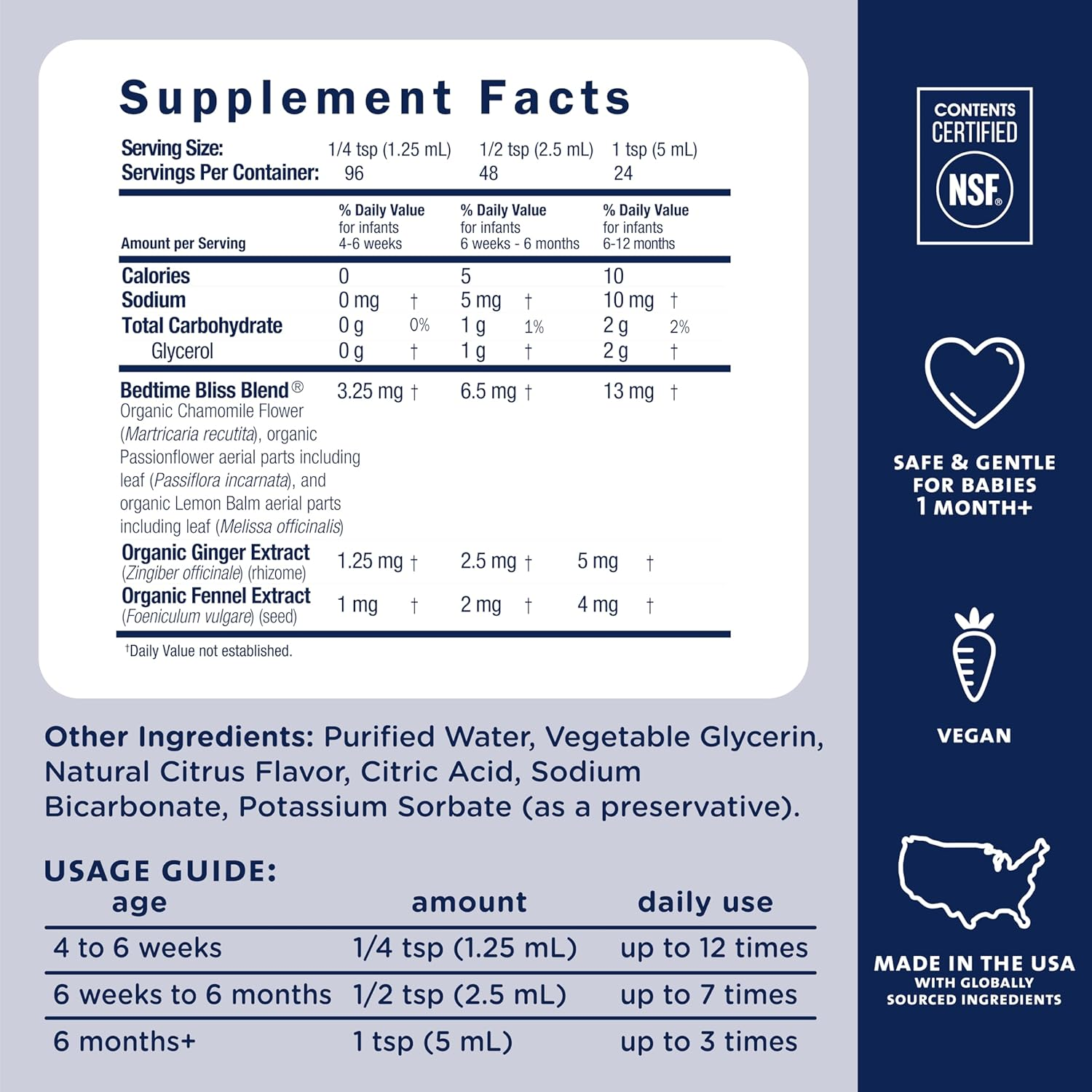 Mommy'S Bliss - Gripe Water Night Time - 4 FL OZ Bottle image number 3