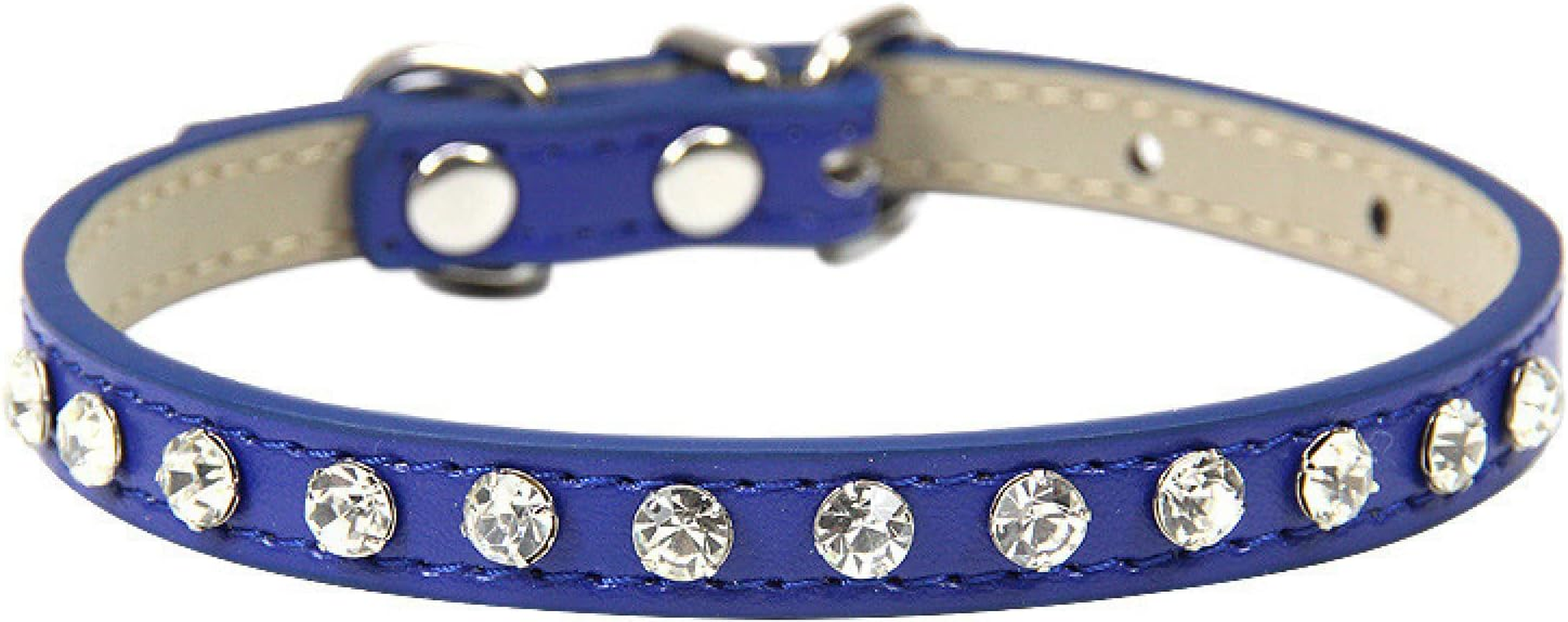 PU Leather Cat Collar Inlaid Sparkling Rhinestone Cat Collar Artificial Crystal Diamond Cat Collar Adjustable Cat Collar,Purple,Xs image number 4