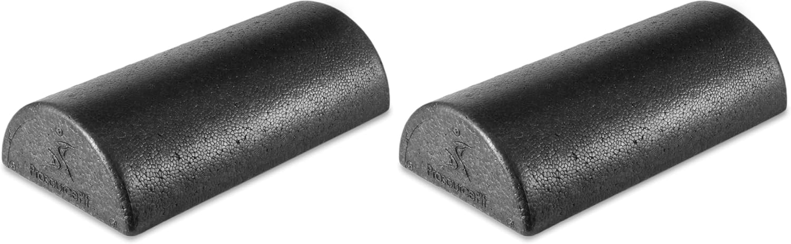 Prosourcefit High Density Foam Rollers 12 - Inches Long. Firm Full Body Athletic Massager for Back Stretching, Yoga, Pilates, Post Workout Trigger Point Release, Black