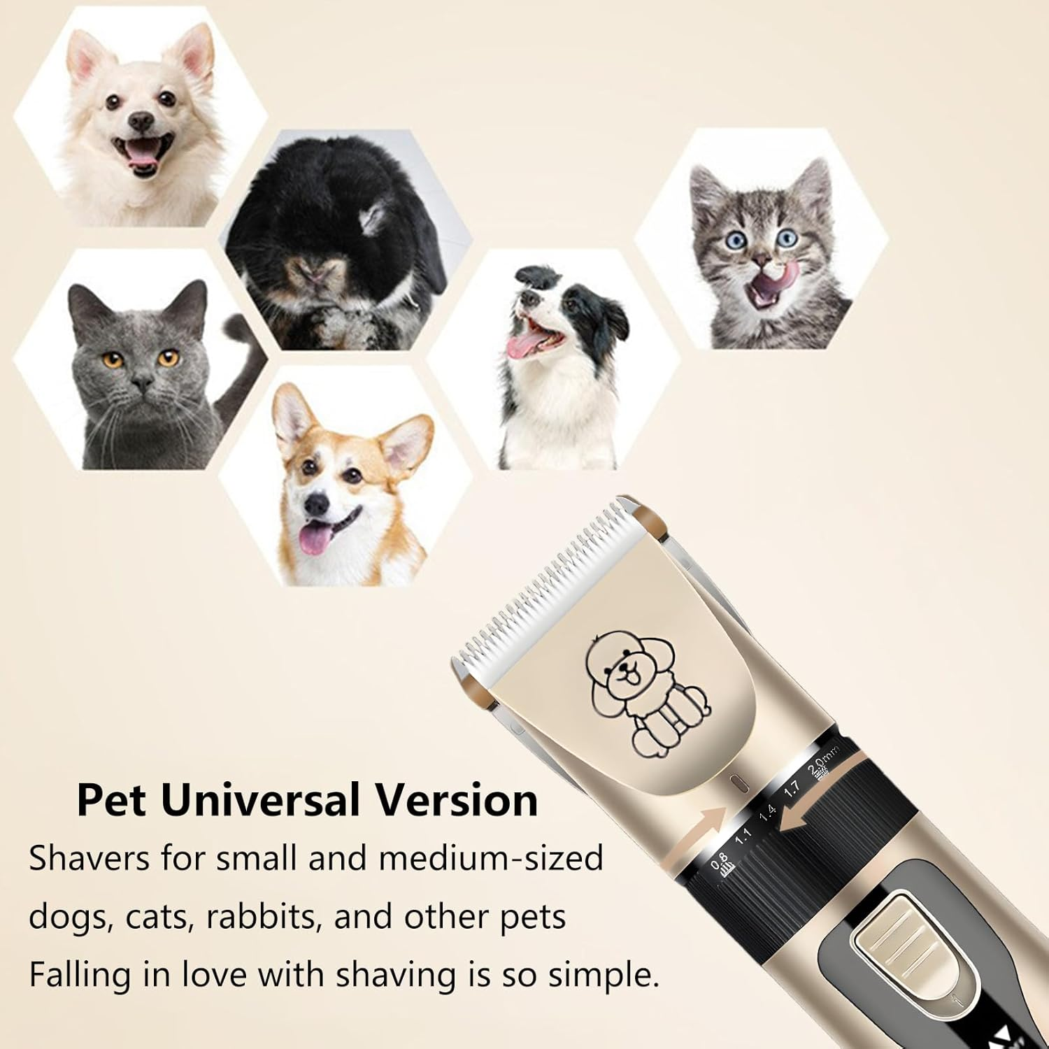 Dog Clippers Grooming Kit,Pet Shaver Cordless with Low Noise Rechargeable,Professional Detachable Blades Pet Clippers image number 6
