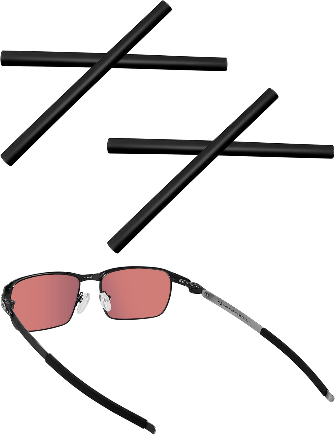 Acefrog Upgraded Soft Silicone Replacement Temple Sleeve Ear Socks for Oakley Tincup Glasses Sunglasses Perfectly Fit, Black