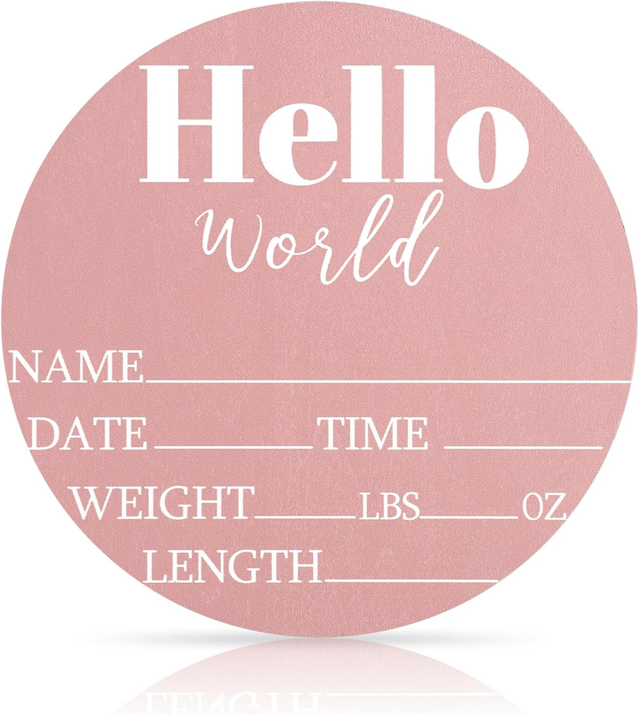 NQEUEPN Wooden Baby Announcement Sign, 5.9 Inch Hello World Newborn Sign Birth Announcement Signs Baby Name Plaques Decoration for Photo Props Baby Shower Hospital Nursery Room (Blue), 22404