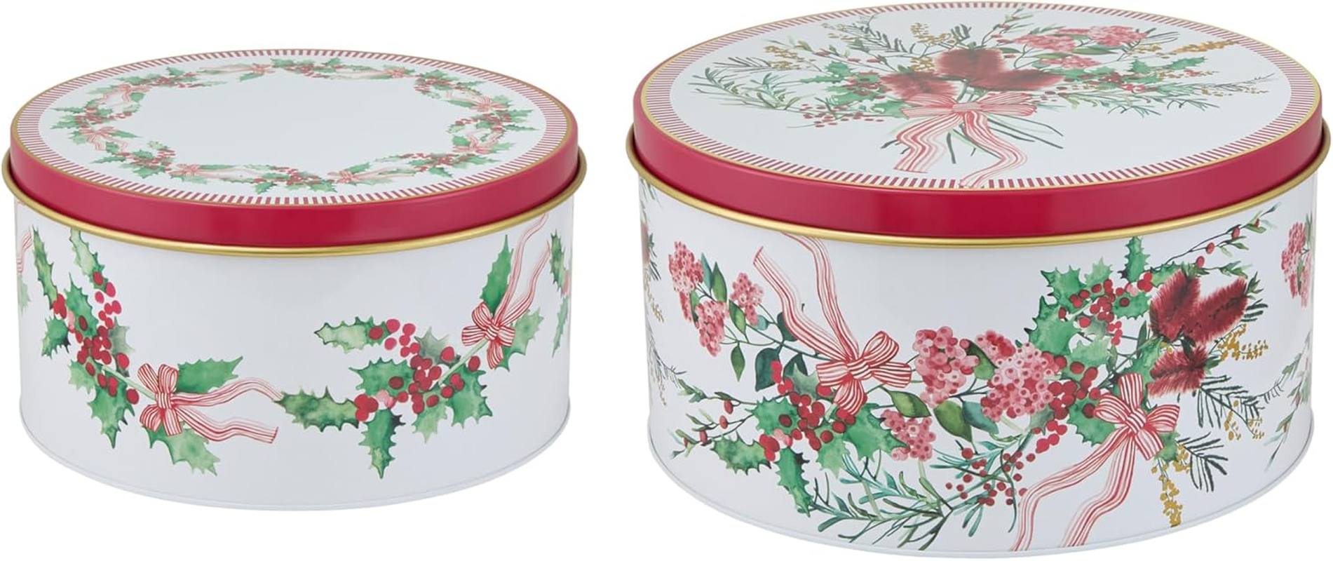 Maxwell & Williams Festive Flora Cake Tin 24&20Cm Set of 2 Gift Boxed