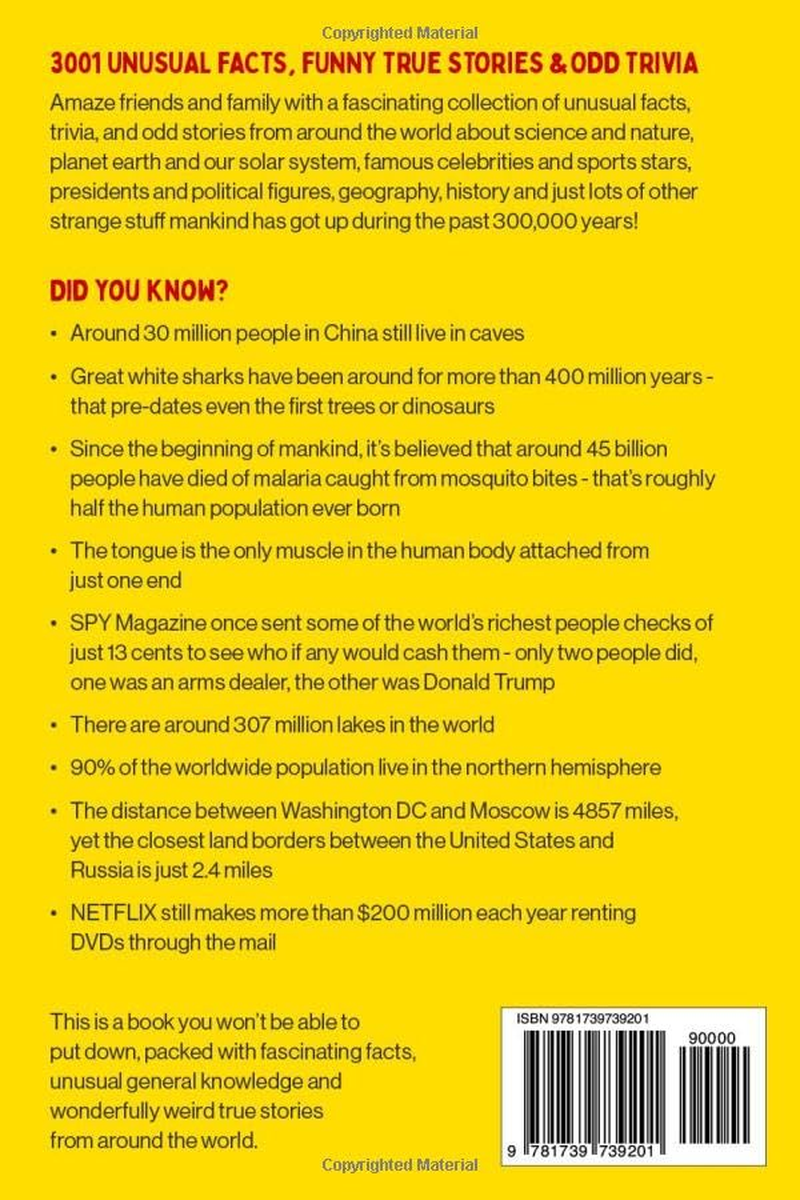3001 Unusual Facts, Funny True Stories & Odd Trivia: Amazing Book of Odd and Unusual Trivia. Interesting Facts about Famous People, Odd Trivia from ... Nature, Unusual Facts from US & World History image number 2