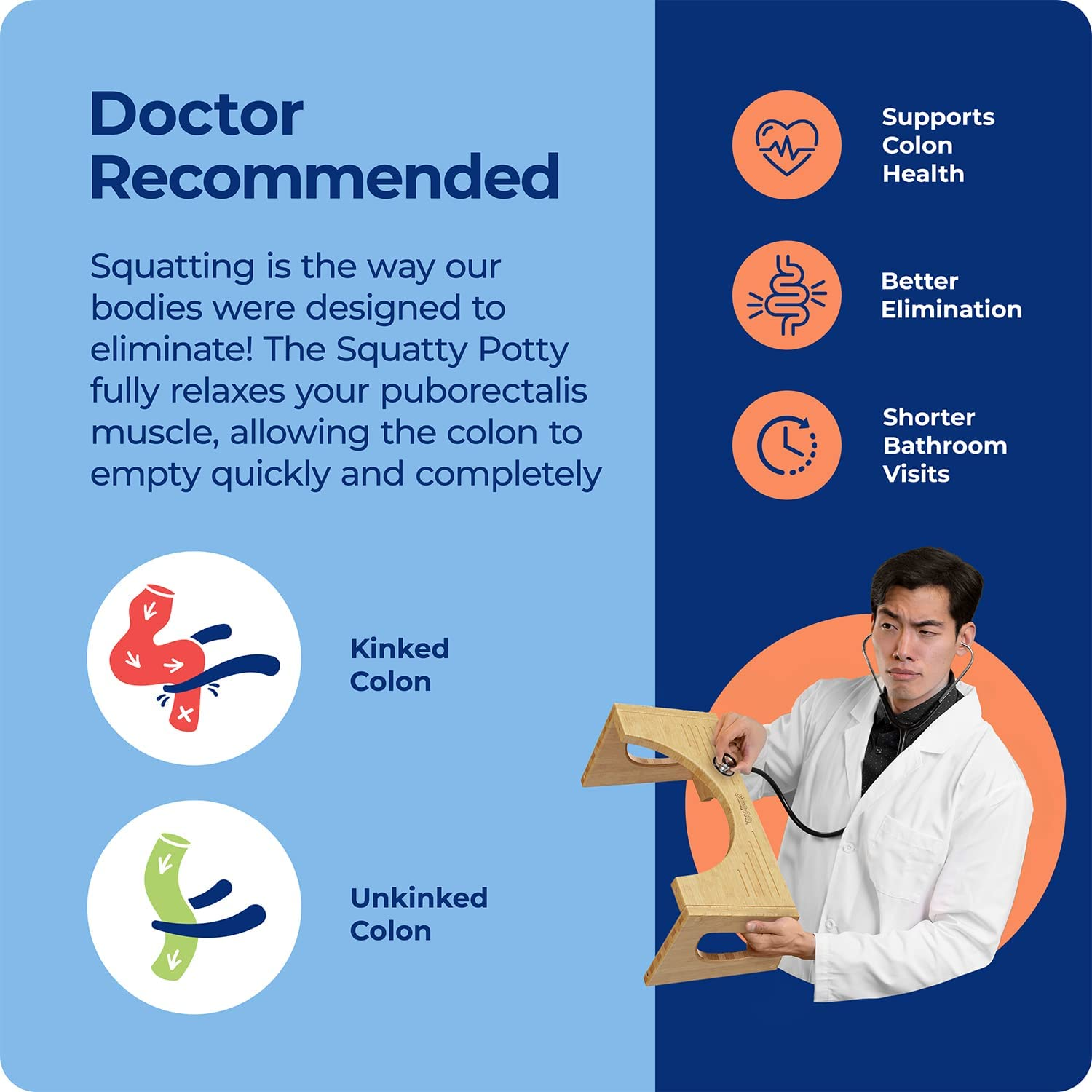 Squatty Potty the Flip Bamboo Toilet Stool - White image number 2