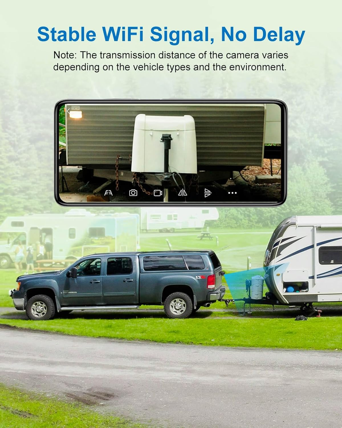 INSEETECH 1080P Magnetic Wireless Reversing Camera,90 Days Standby Rechargeable Battery, Waterproof Ip69K,Night Vision, Rear/Front View Camera for Caravan Trailer Pickup RV Car for Iphone Ipad Android image number 1