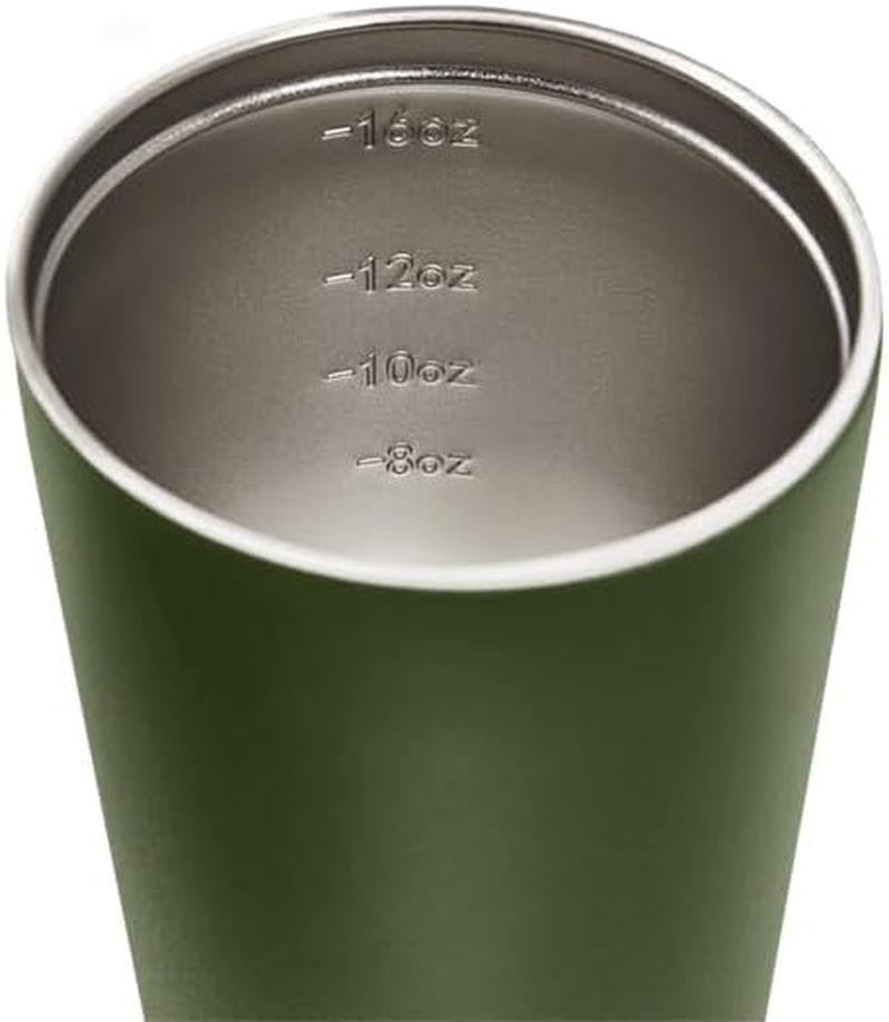 Made by Fressko Reusable Coffee Cup - Stainless Steel Insulated Mug - Leak Proof Travel Cup for Hot/Cold Drinks - 3 Hr Heat Retention - Fits Car Holders & Coffee Machines - Khaki - 16Oz 450Ml image number 3