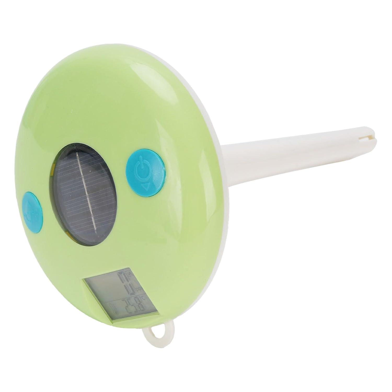 Jiawu 2 in 1 Solar Pool -Thermometer Floating Digital Water Quality Tester with a Simple Reading Display for Spa Whirlpools, ABS Material Pool Temperature Meter for Swimming