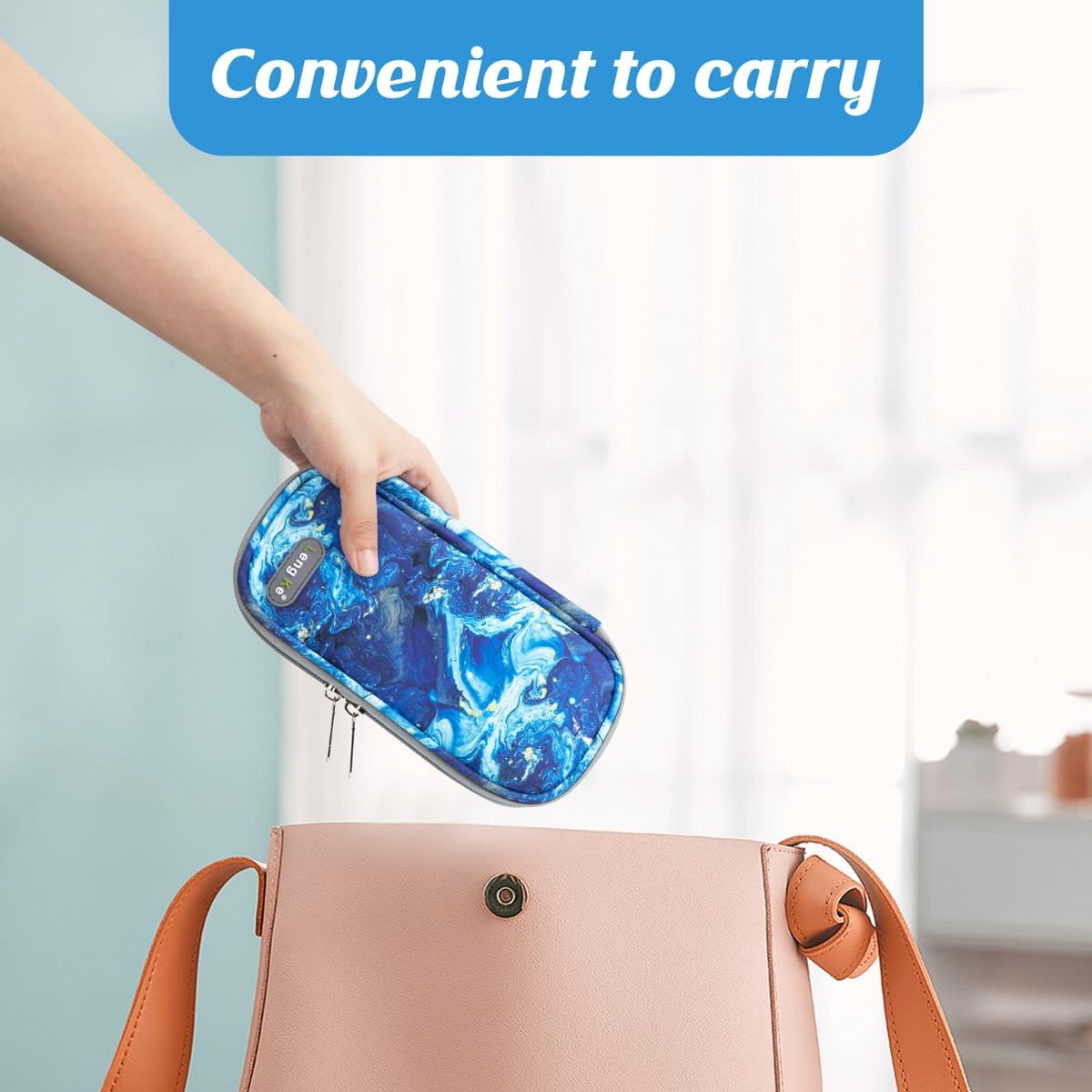 YOUSHARES Insulin Cooler Travel Case, Diabetes Travel Case with 2 X TSA Approved Ice Packs, Insulated Medication Travel Bag for Diabetic Supplies, Medicine Cooler for Travel (Quicksand Blue) - 01 Y13_Green image number 4