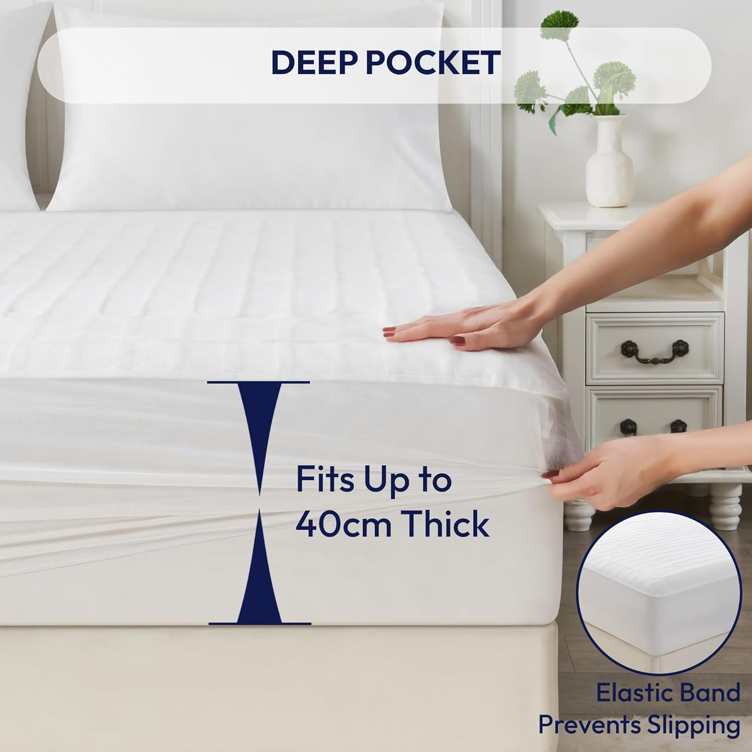 LINENOVA Electric Blanket Queen, Fully Fitted Heated Underblanket with Dual Controls, 3 Heat Settings, Auto-Off Timer, Safety Overheat Protection, Machine Washable Zone Heating - White image number 4