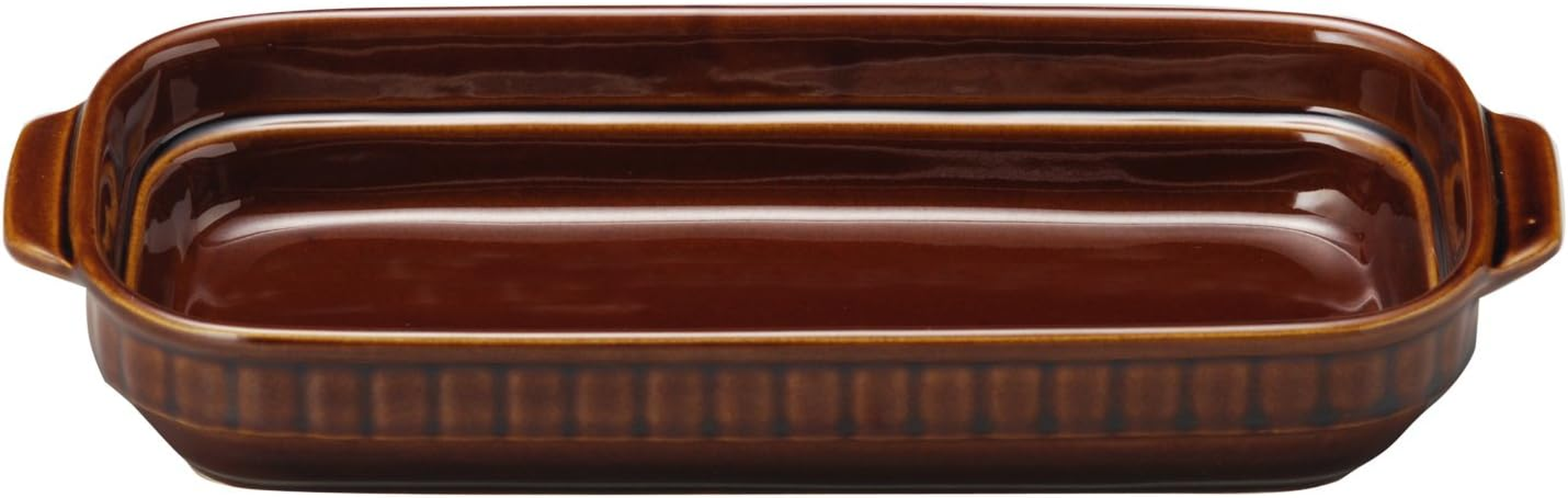 Sanpottery 14069 Banko Ware Long Angle Gratin Plate, Brown, Mocha, Stacking