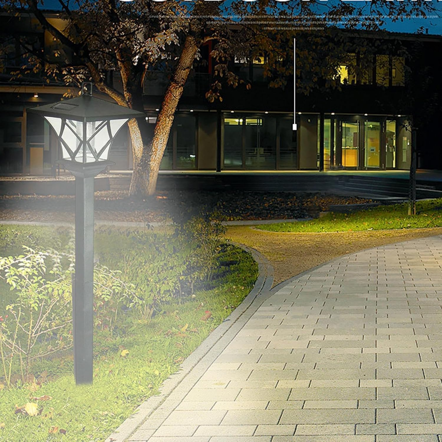 Solar Street Lamp, Outdoor Solar Street Lights, Outdoor Post Light, Outdoor Post Light, Garden Light, Solar Pole Light, Outdoor Decorative Lamp for Patio,