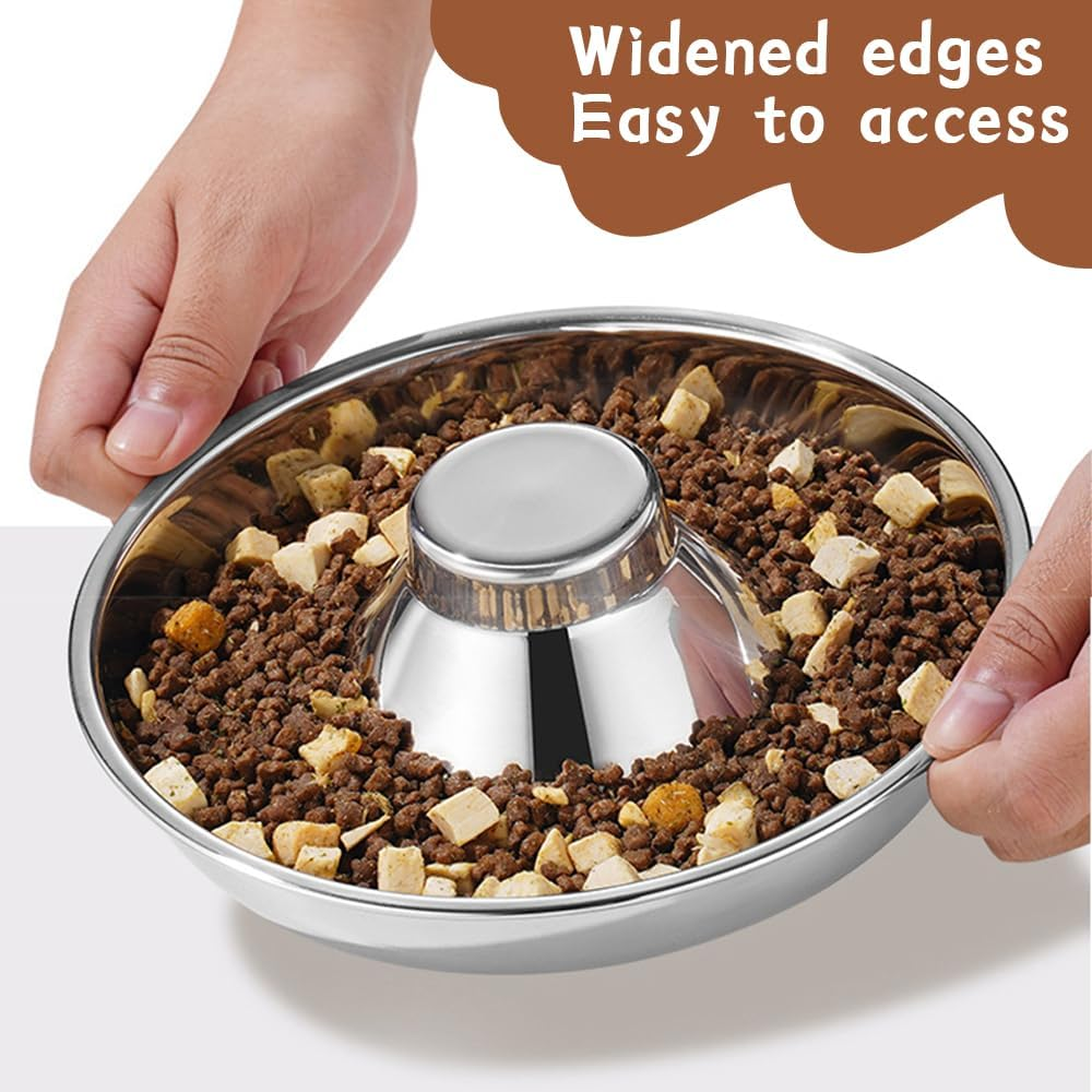 4 Pack Stainless Steel Puppy Bowls,Dog Feeding Bowls,Anti-Choking Slow-Feeding Bowl,Bite-Resistant Dog Bowl,For Small Medium Large Dogs,Cat,Pets,Multiple Puppies image number 4