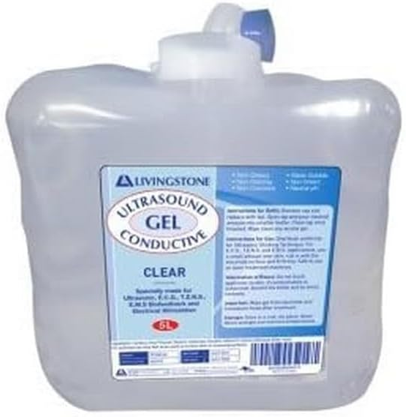 Livingstone Conductive Lubricating Gel for Ultrasound and ECG 5 Litre, Clear