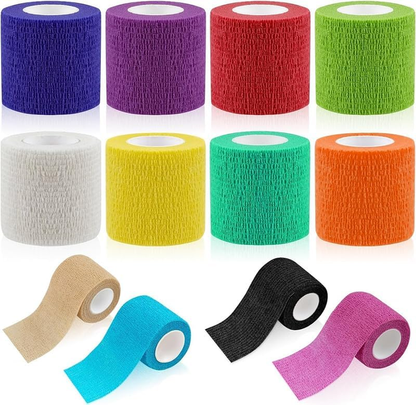 Self Adhesive Bandage Cohesive Bandage,12Roll Self Adhesive Bandage Wrap Elastic Cohesive Wrap,Self Adhesive Cohesive Bandages Elastic Athletic Sports Tape,Athletic Elastic Cohesive Bandage for Sports image number 2