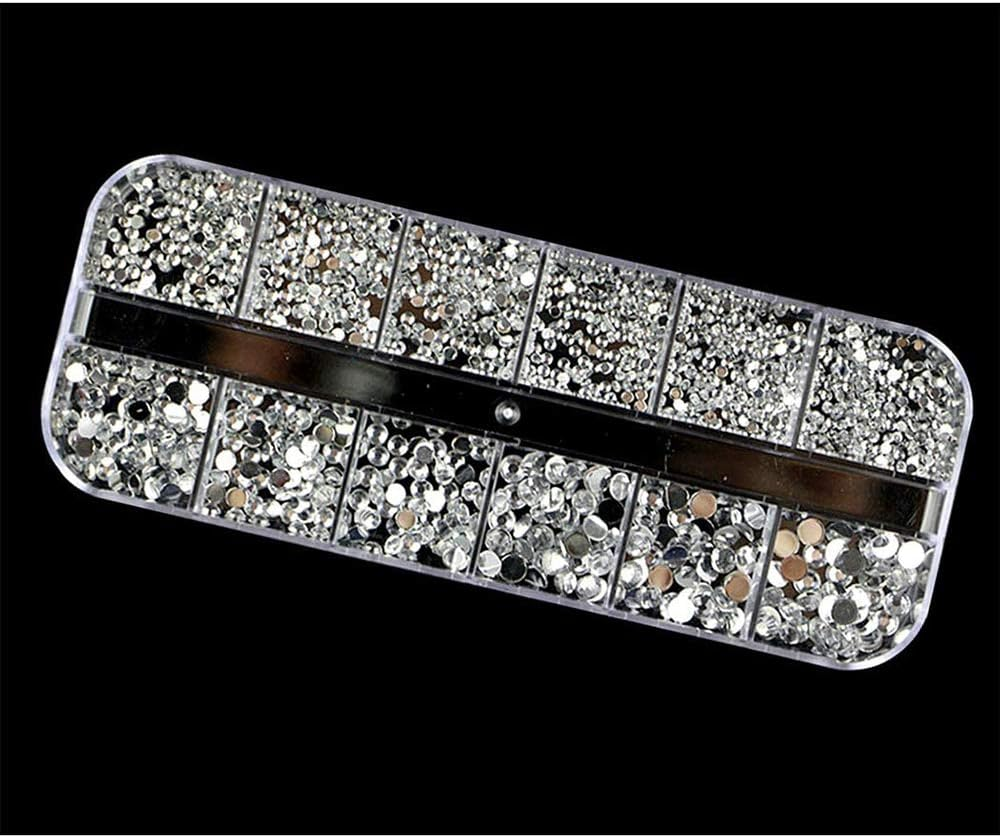 5 Boxes Nail Rhinestones Gems Crystal Art Decorations Kit Nail Horse Eye Rhinestones image number 2