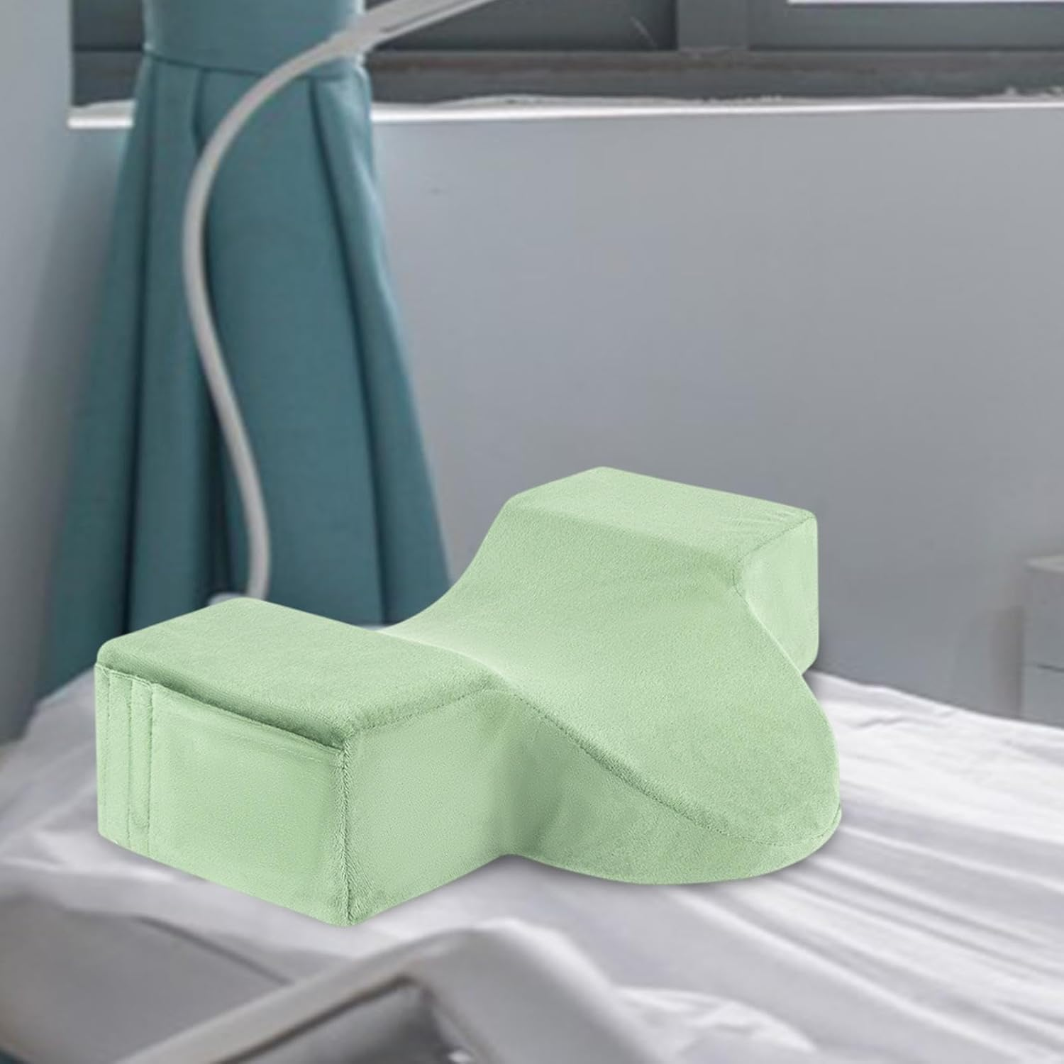 Kokiya U Shape Eyelash Extension Pillow Ergonomic Neck Pillow Makeup Grafting Eyelash Groove Cushion for Eyebrow Trimming Home, Green