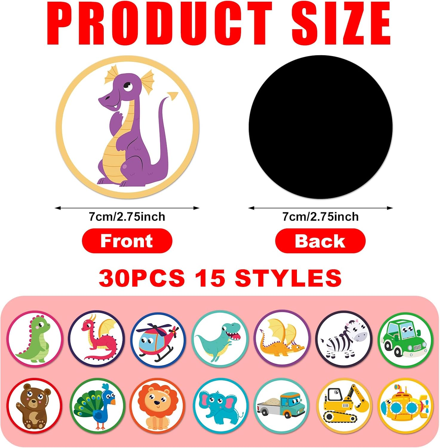 30Pcs Potty Training Stickers, Animal Cartoon Potty Stickers, Multicolor, PVC Material, Heat Resistant, Reusable, Indoor Use image number 2