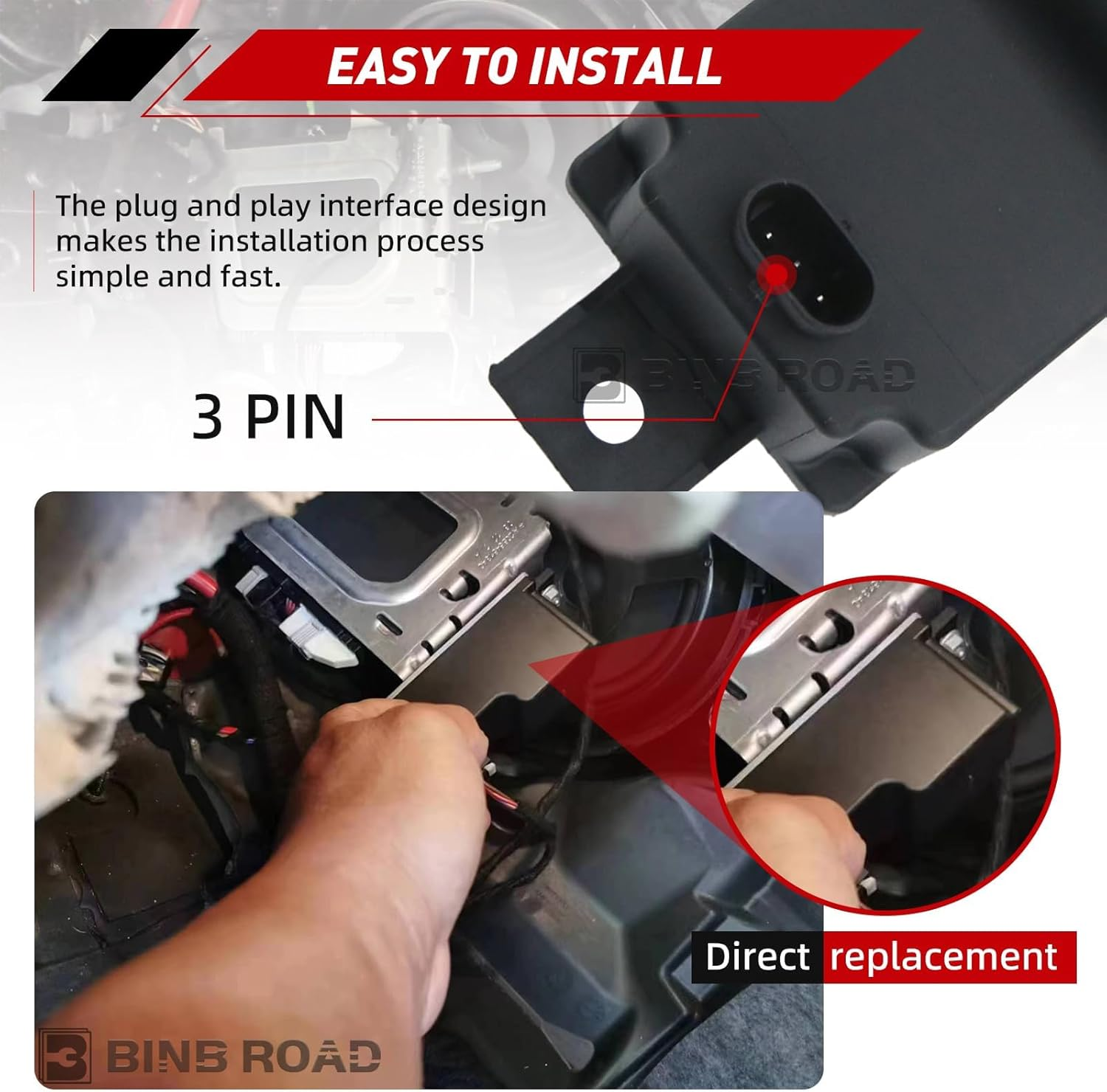 BINB ROAD Power Voltage Converter Module Auxiliary Battery 2059053414 Compatible with Mercedes-Benz C43/C63 AMG C180 C200 C250 C300 2014-2019 image number 4