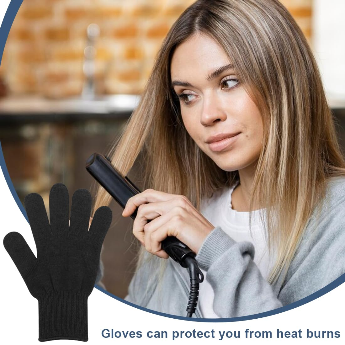 DLPRK 1 Pair of Gloves Size M, Hairdresser Perm anti Fire Protection Hands, Professional Heat Resistant Gloves, Breathable and Comfortable image number 1