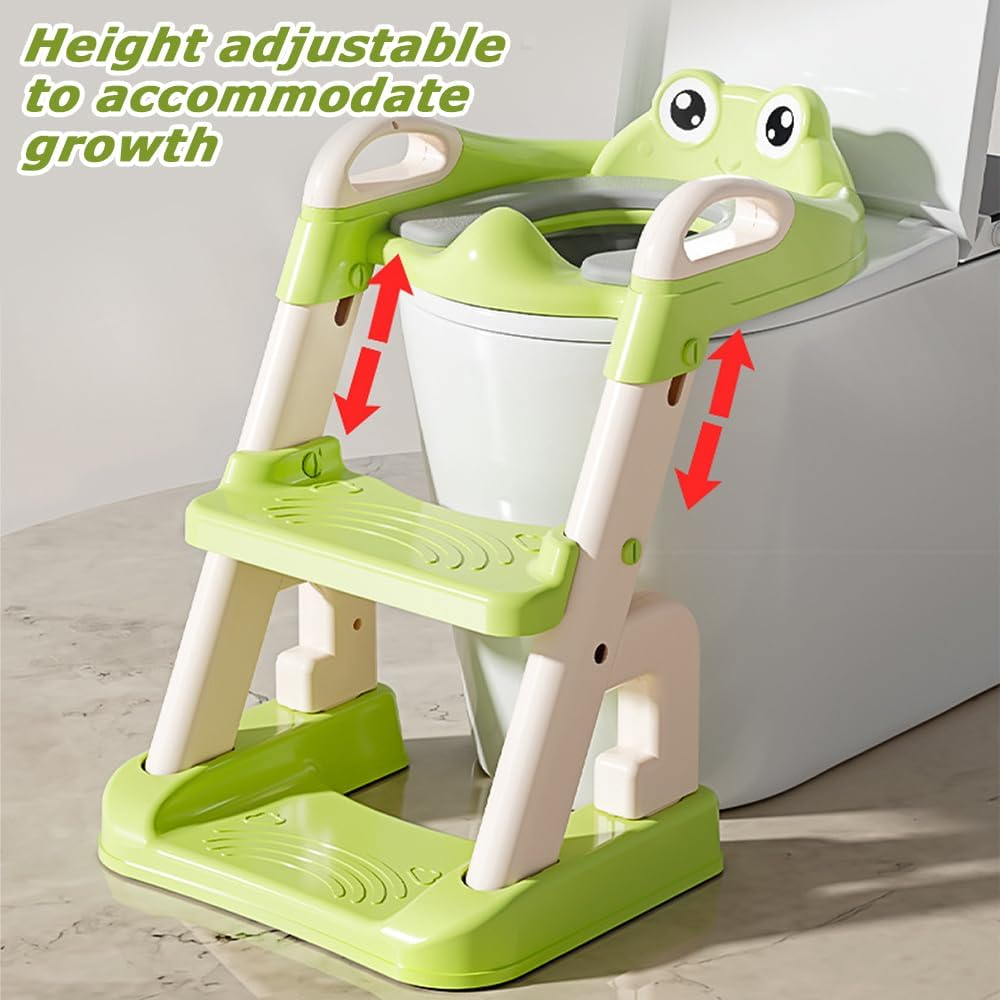 Potty Training Seat,2 in 1 Potty Training Toilet,Multifunctional Toilet Ladder,Anti-Slip Pad Step Stool,Foldable Stepped Toilet Seat,For Girls Boys image number 2