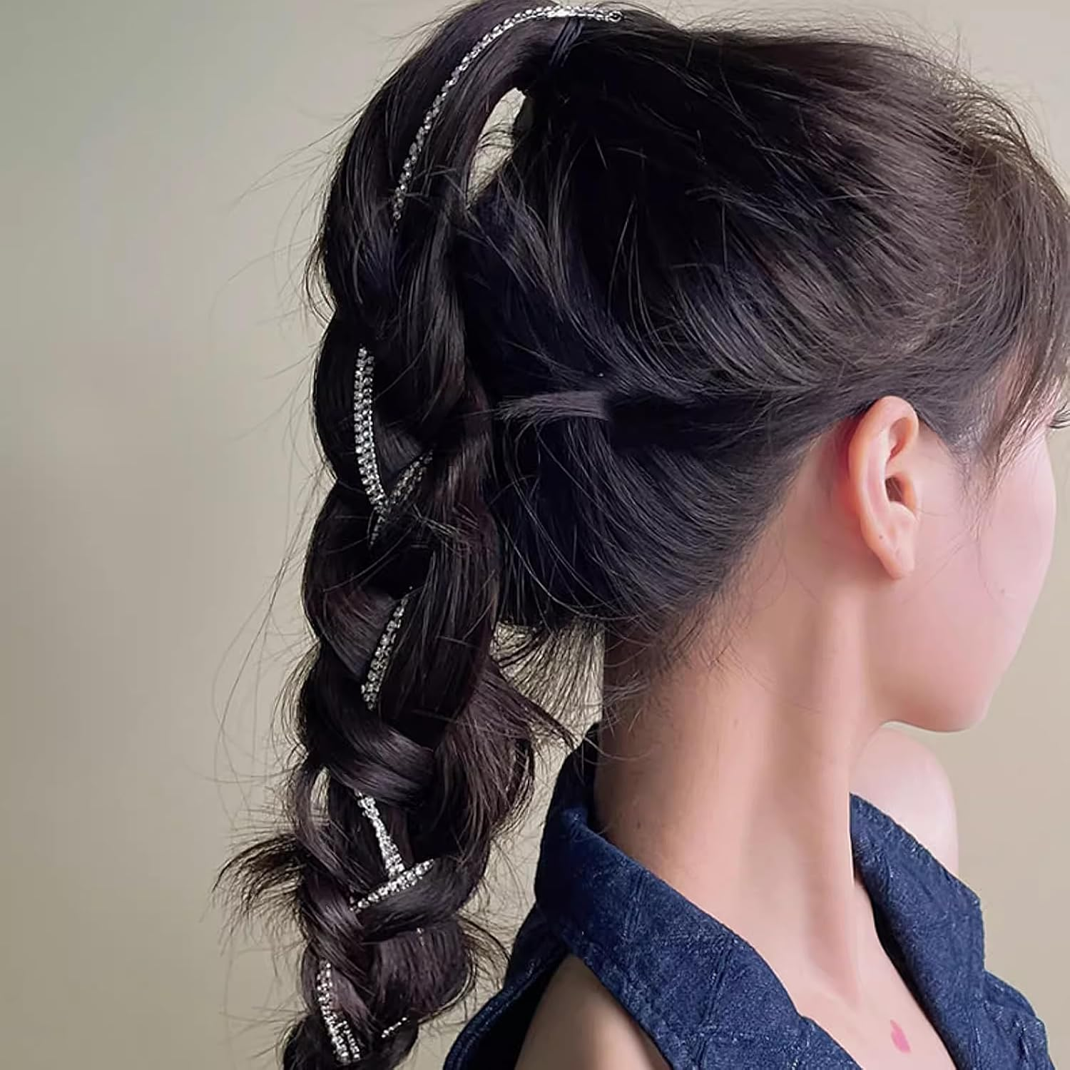 DHWEKU Rhinestone Hair Chains, Pack of 4, Punk Tassel Hair Clips, Chains, Crystal Hair Clips, Long Hair Clips with Rhinestones, Bling Hair Accessories for Women and Girls image number 6