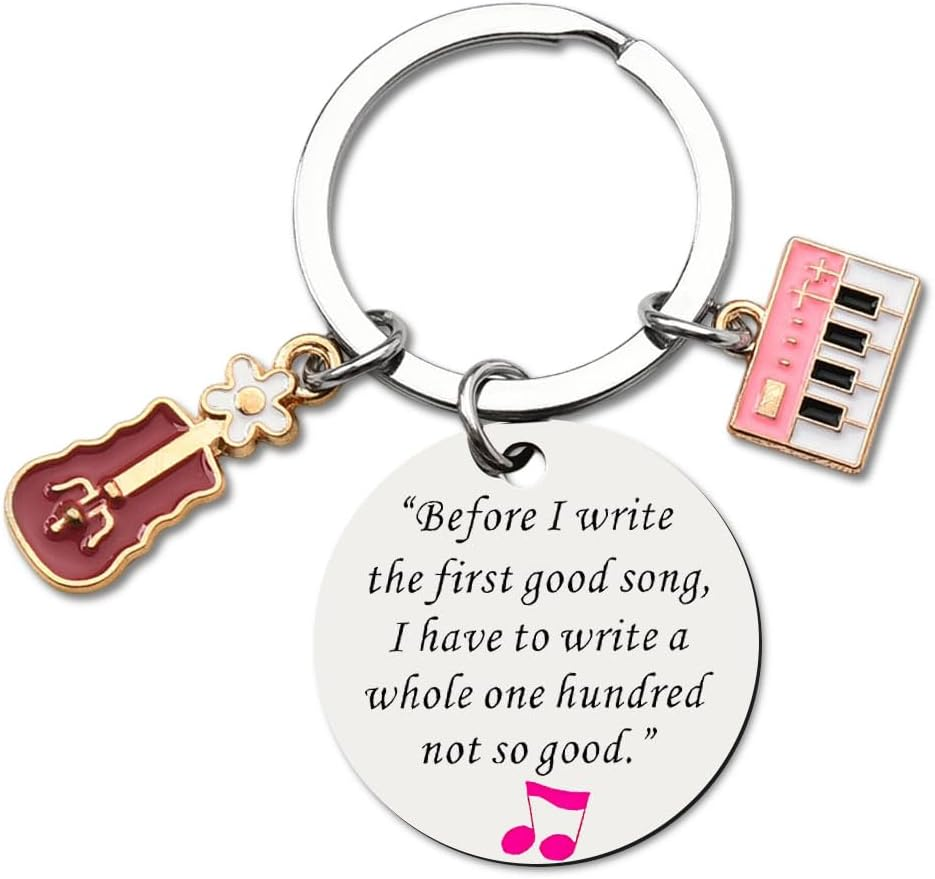 Inspirational Birthday Gifts for Music Lovers Keychain Gifts Forn Singers Musicia Guitar Piano Player Gifts for Friend Bestie