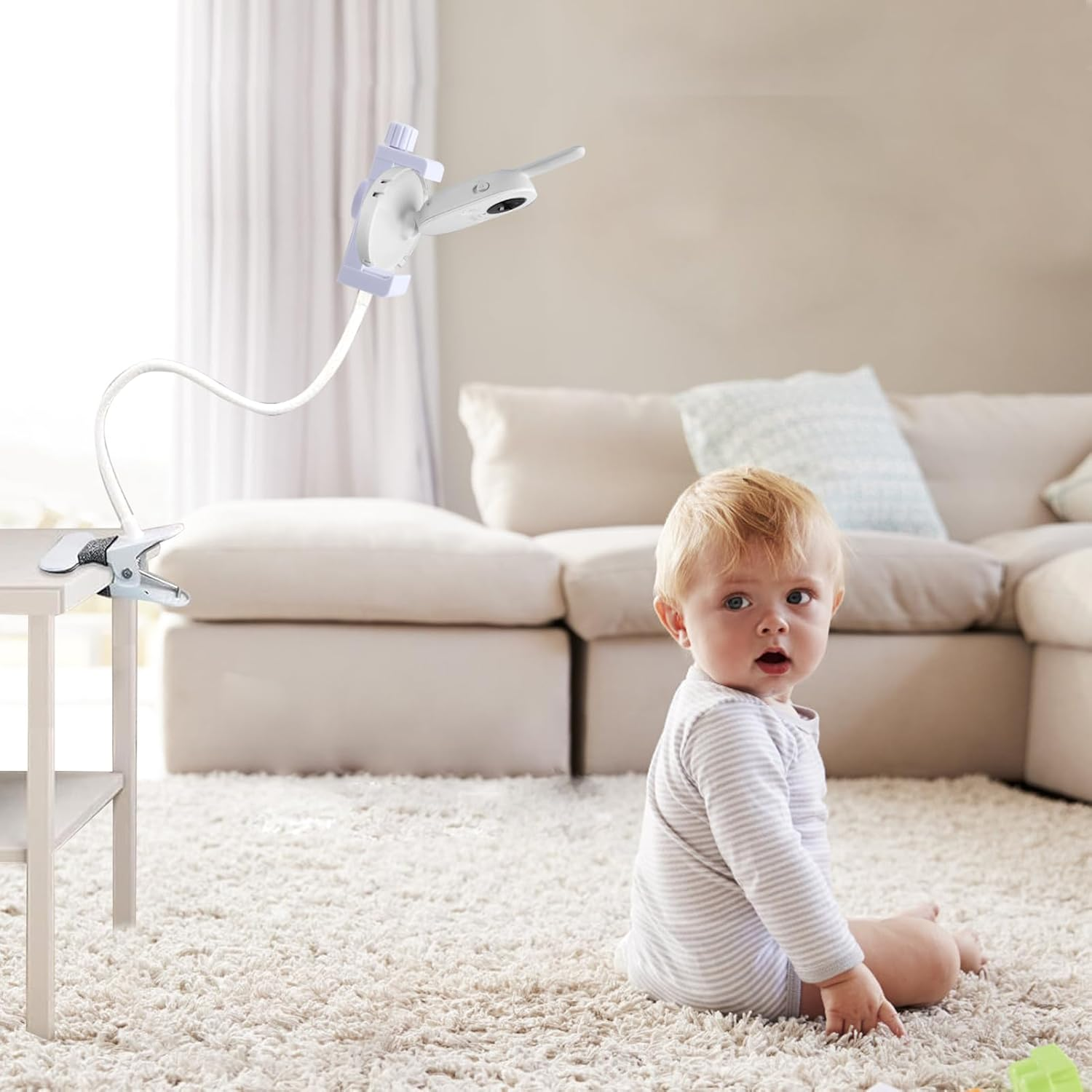 Universal Holder for GHB Baby Monitor, Flexible Baby Camera Mount Bracket for Hellobaby Monitor, Babyphone Accessories Stand for Vtech/Momcozy/Boifun/Babystar/Philips Video Monitor, Mobile Phone Clip image number 1