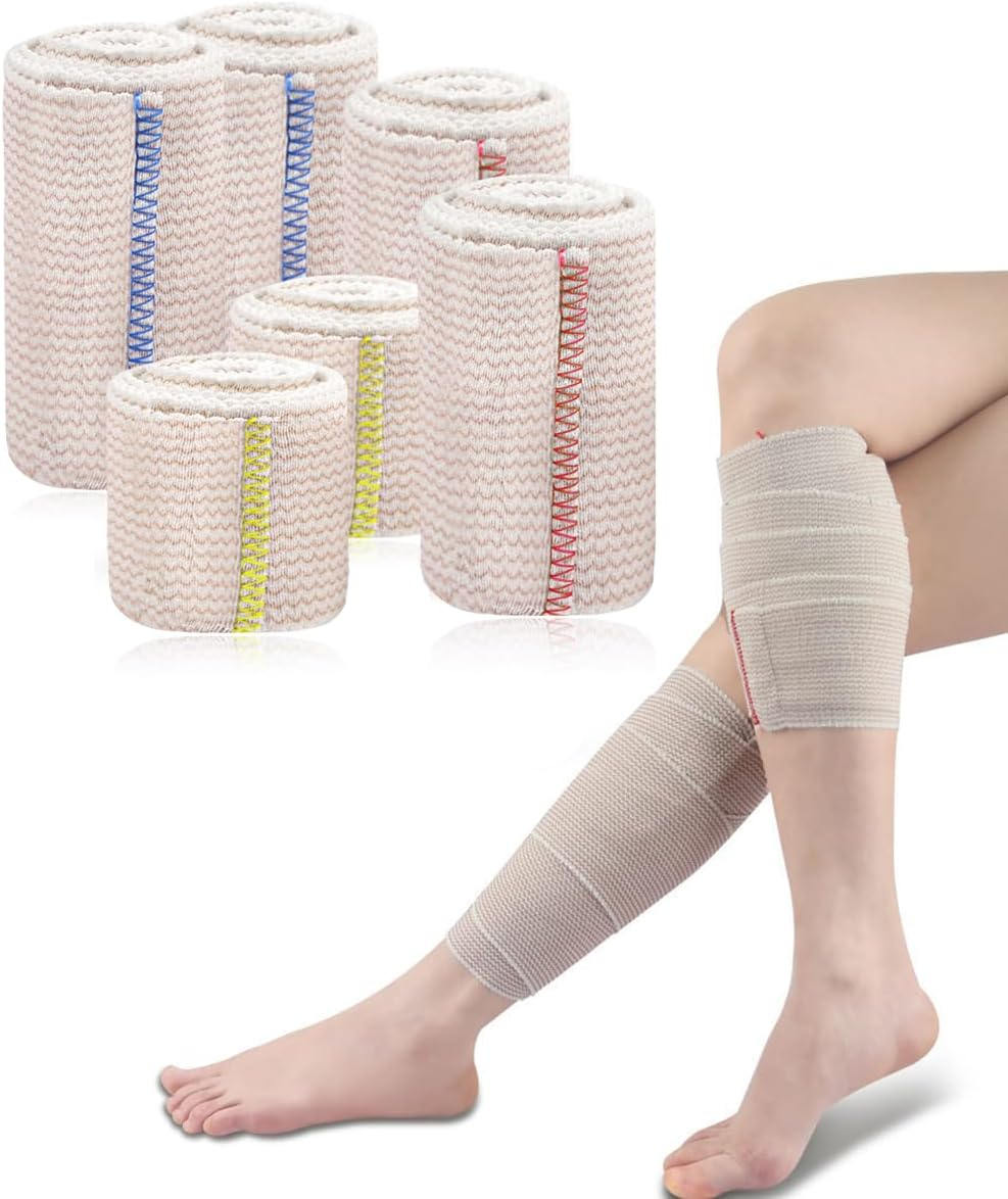 Heatunk Premium Elastic Bandage Wrap - 6-Pack (2X2", 2X3", 2X4") - Self-Closing Compression Support for Foot, Ankle, Wrist, and Knee image number 4