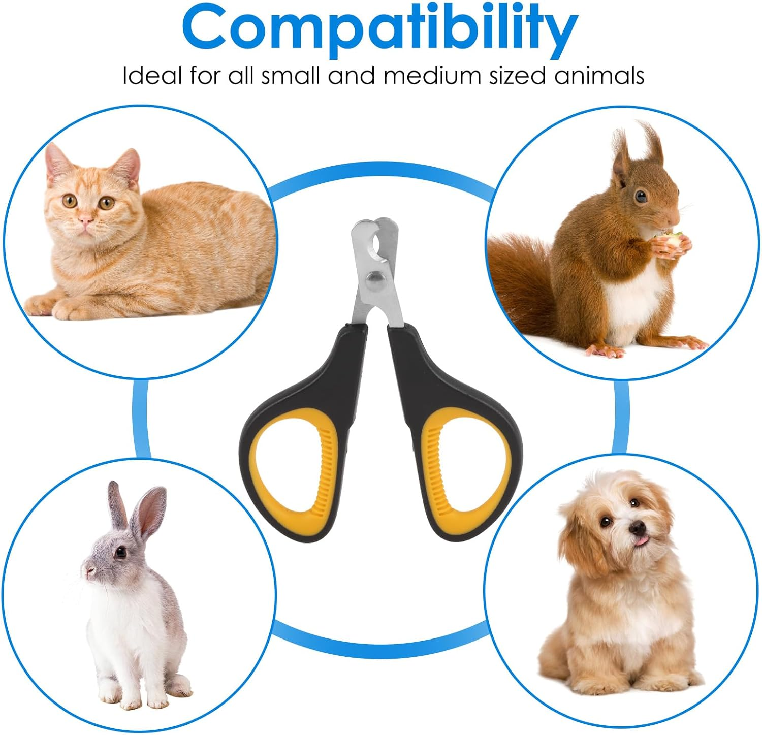 Cat & Dog Nail Clipper - Professional Pet Grooming Trimmer Tool for Small Animals Such as Tiny Dogs, Cats, Puppies, Kittens, Birds, Hedgehogs, Ferrets, Rabbits and Hamsters image number 2