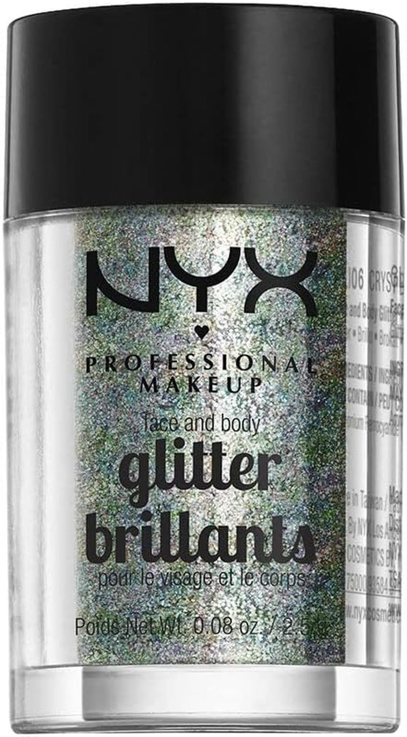 NYX PROFESSIONAL MAKEUP Face & Body Glitter, Crystal