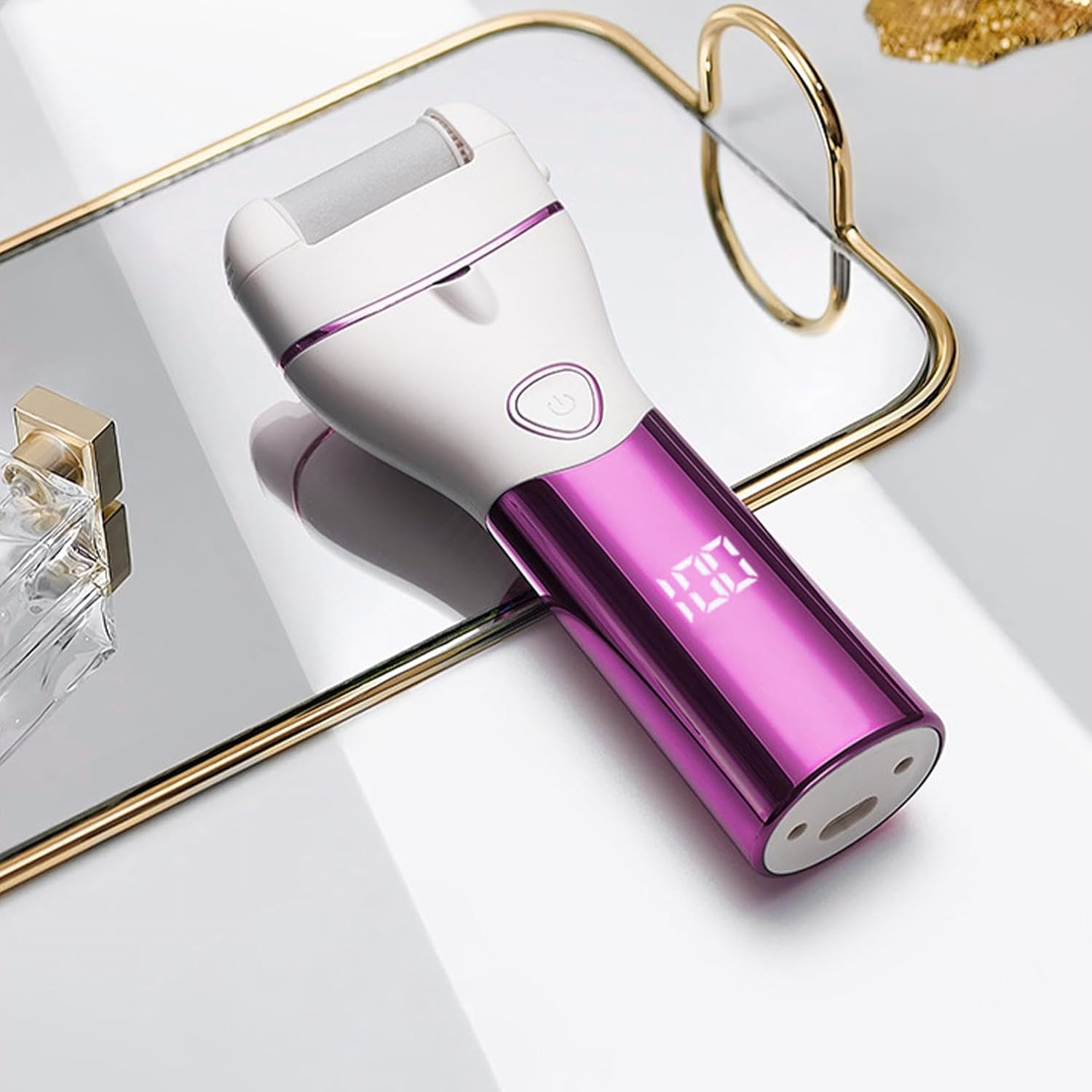 Electric Callus Remover - Rechargeable Dead Skin Remover,Electric Foot Care Kit with 3 Grinding Heads for Hard Cracked Dry Dead Skin - Blue image number 6