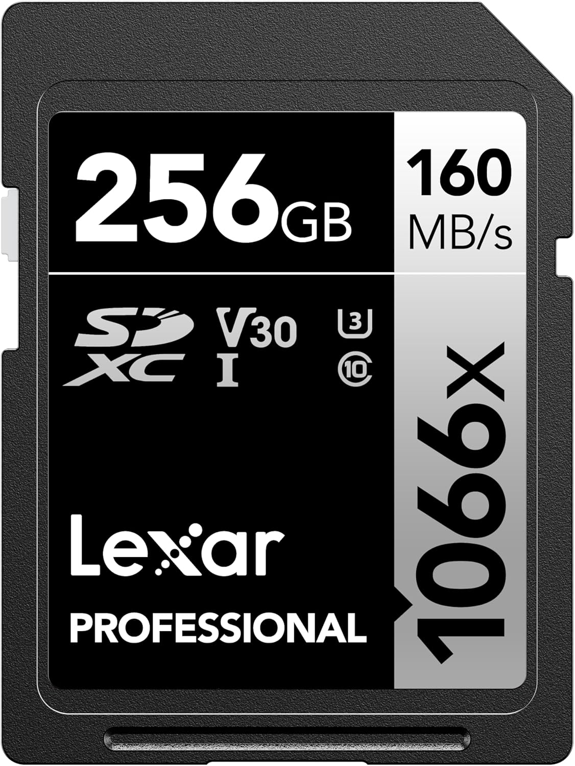 Lexar 256GB Professional 1066X SD Card, UHS-I, C10, U3, V30, Full HD, 4K, up to 160Mb/S Read SDXC Memory Card, for DSLR & Mirrorless Cameras (LSD1066256G-BNNNU)