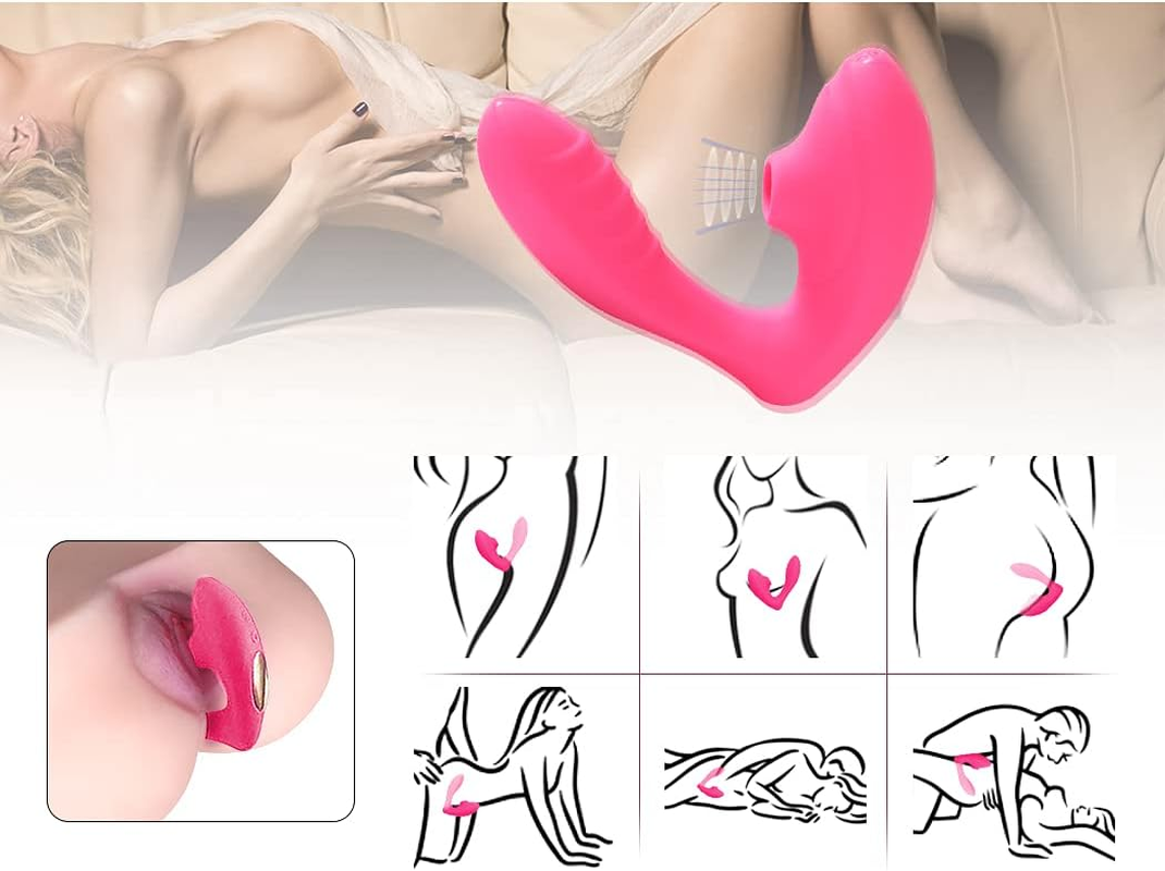 Urway Sucking Vibrator Oral Tongue Clit Stimulator Pump Woman Sex Toys Pink image number 1