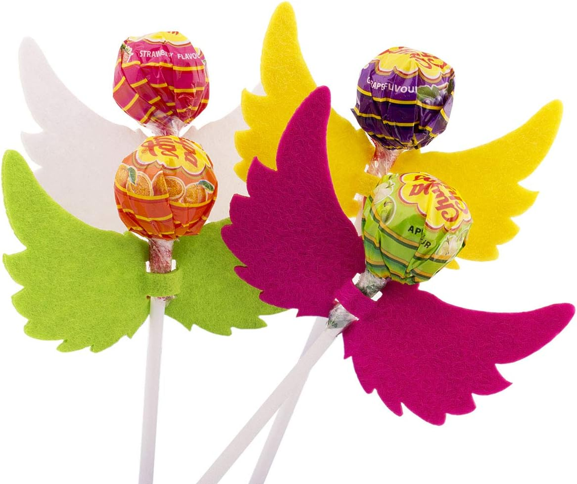 100Pcs Colorful Felt Angel Wing Lollipop Tag/Candy Holder for Parties/Baby Shower image number 5