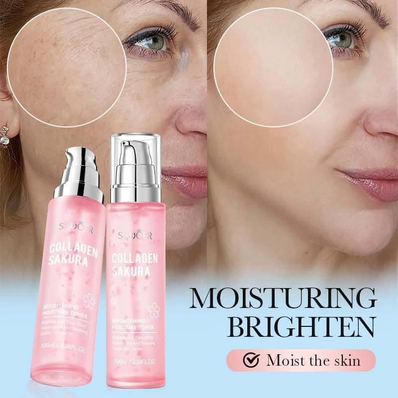 Sakura Collagen Brightening Moisture Toner, 100Ml, Hydrating, Moisturising, Soothing image number 1
