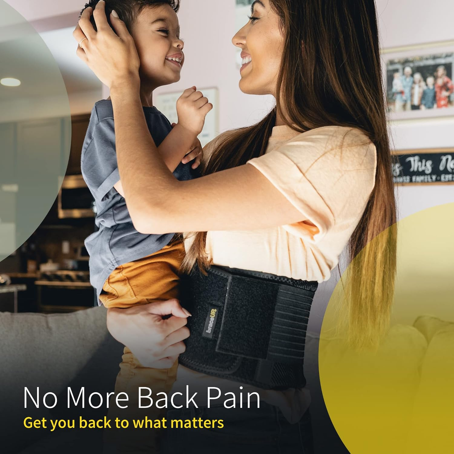 Braceup Stabilizing Lumbar Lower Back Brace and Support Belt with Dual Adjustable Straps and Breathable Mesh Panels (L/XL) image number 1