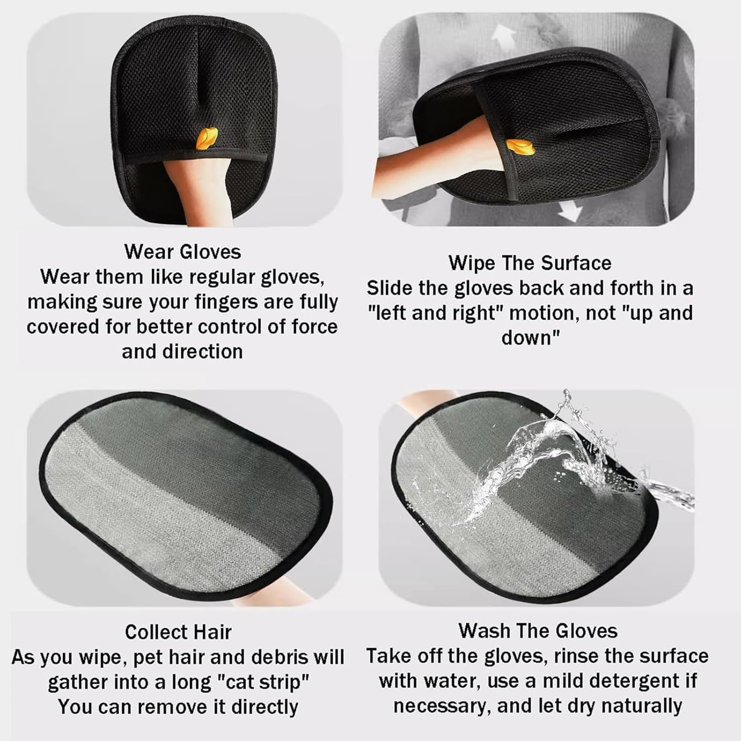 Pet Hair Remover for Dogs & Cats -Reusable Pet Hair Removal Gloves image number 3