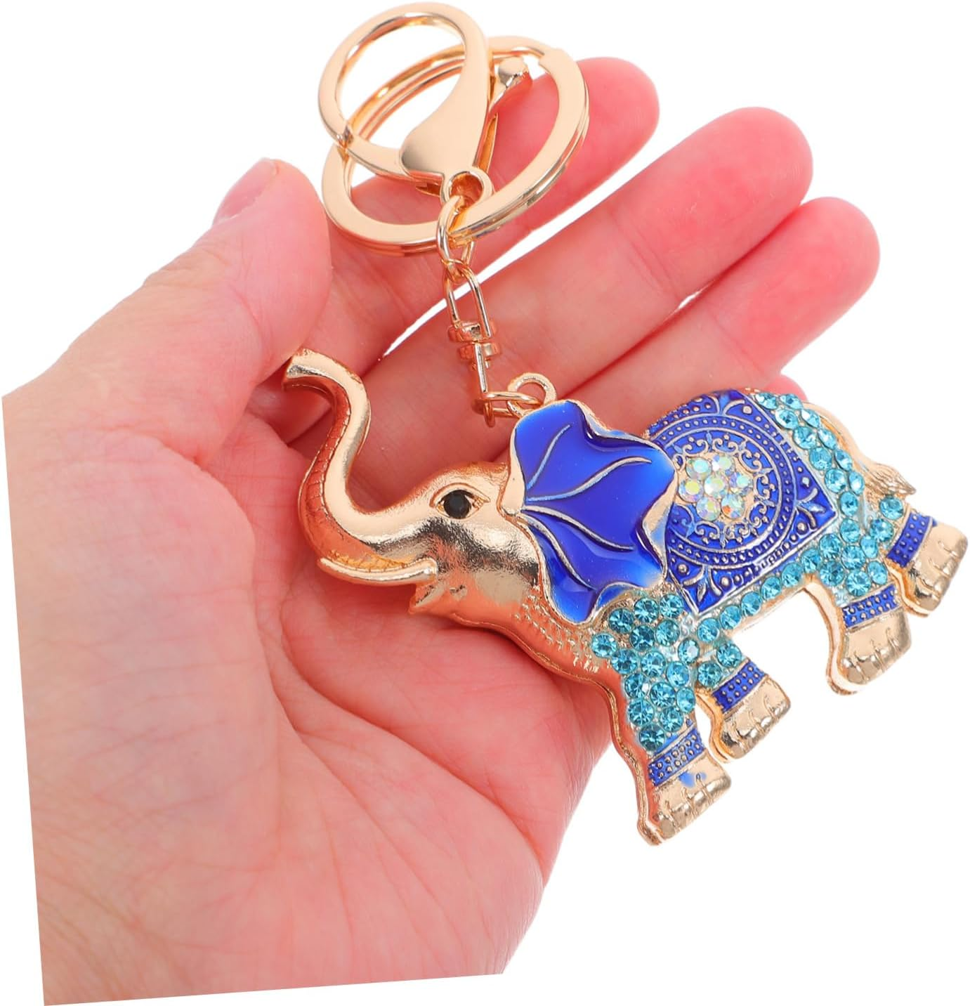 WOFASHPURET Elephant Keychain Handbag Accessories Key Decoration for Women Keychain Pendant Bags Pendant Back Pendant Girl Keychain Pendant Keychains Keychain Crystal Zinc Alloy Blue - Red image number 7