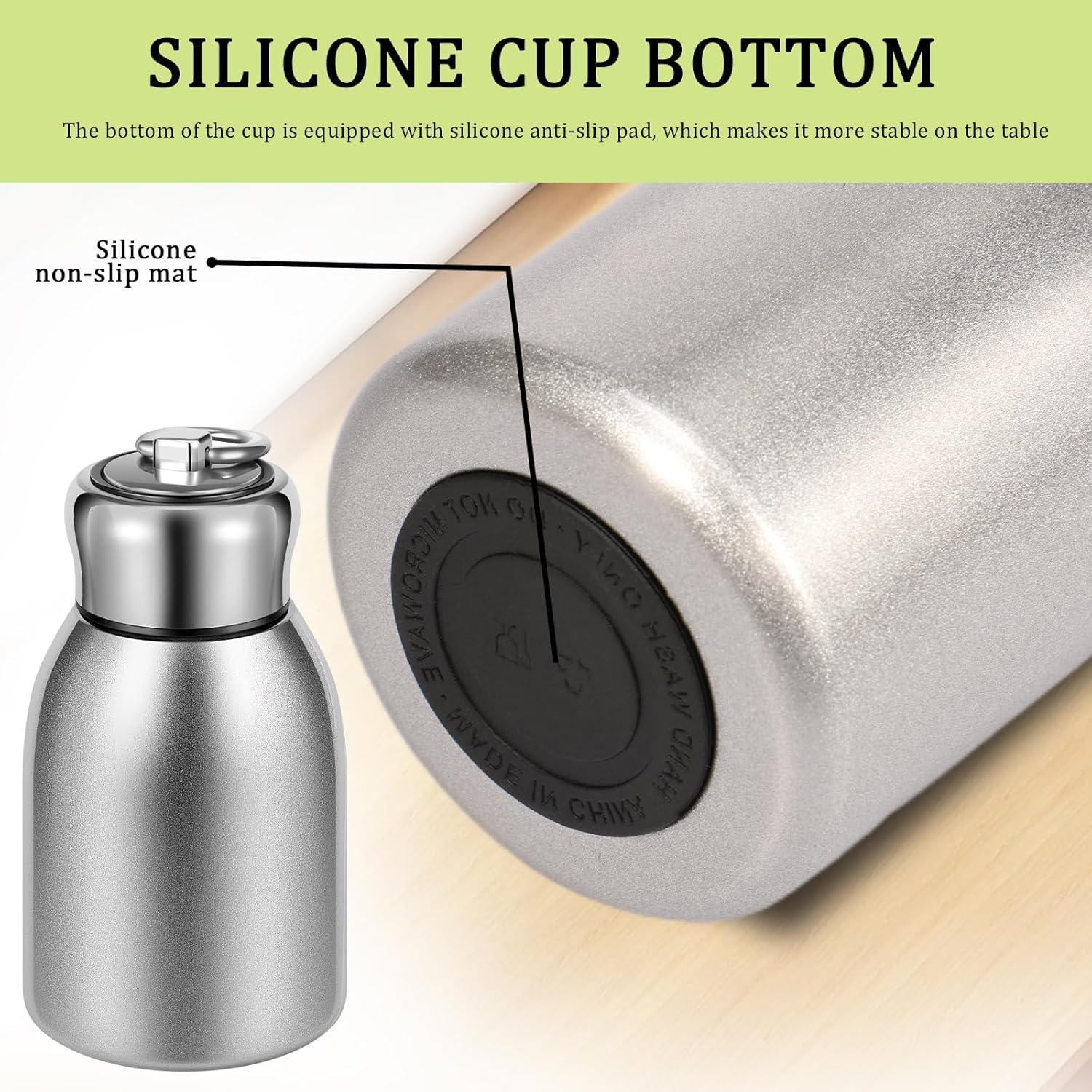 2 Pcs Mini Water Bottle, Mini Insulated Stainless Steel Bottle, 10Oz Insulated Water Bottle, Reusable Leak Proof Stainless Steel Thermos, Leakproof Travel Mug Portable for Home School Office Camping image number 3