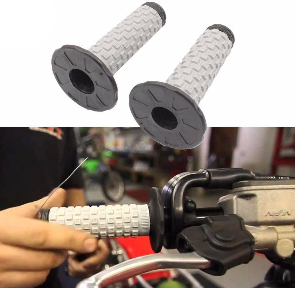 TDR Grey Black Motorcycle Motocross Rubber Hand Grips for Dirt Bike Enduro 7/8" 22Mm Handlebar