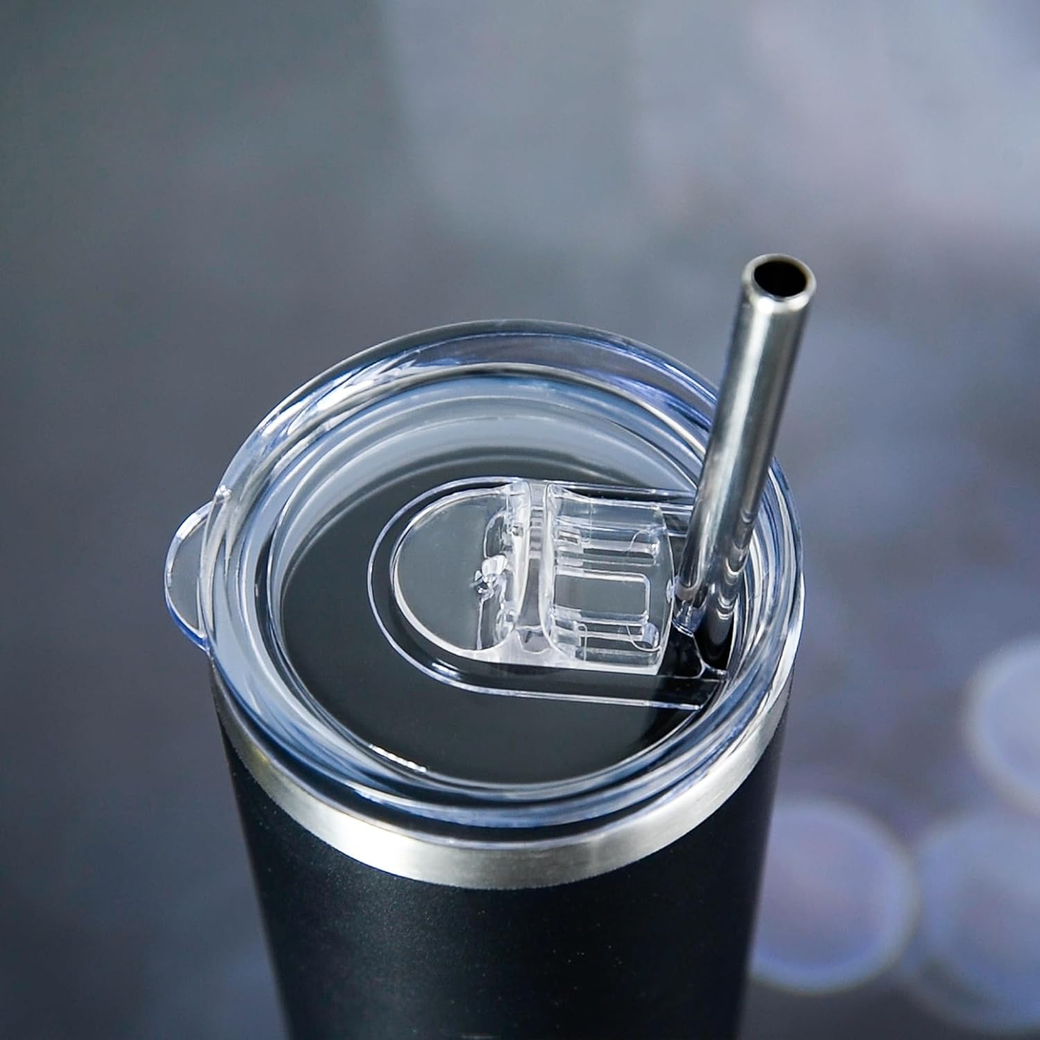 Mollcity Skinny Tumbler Replacement Lid Fits for Skinny Tumbler 2.73-2.75 Inches in Diameter, 2 Pack Splash Resistant Lids Sliding Covers, BPA Free (2 Pack) image number 2