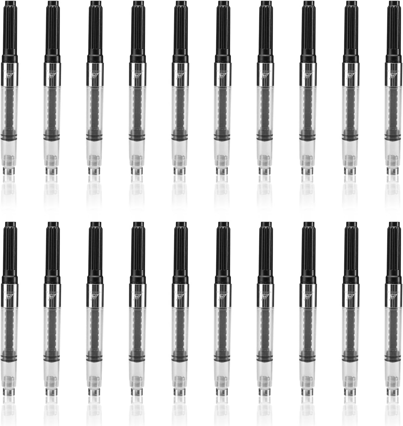 20 Pcs Refillable Universal Fountain Pen Ink Converter Screw-In Style, International Fountain Pen Ink Cartridge Converter, Standard Ink Converter Tool Fit for Most Pens (Caliber 2.6 Mm) (20) image number 1