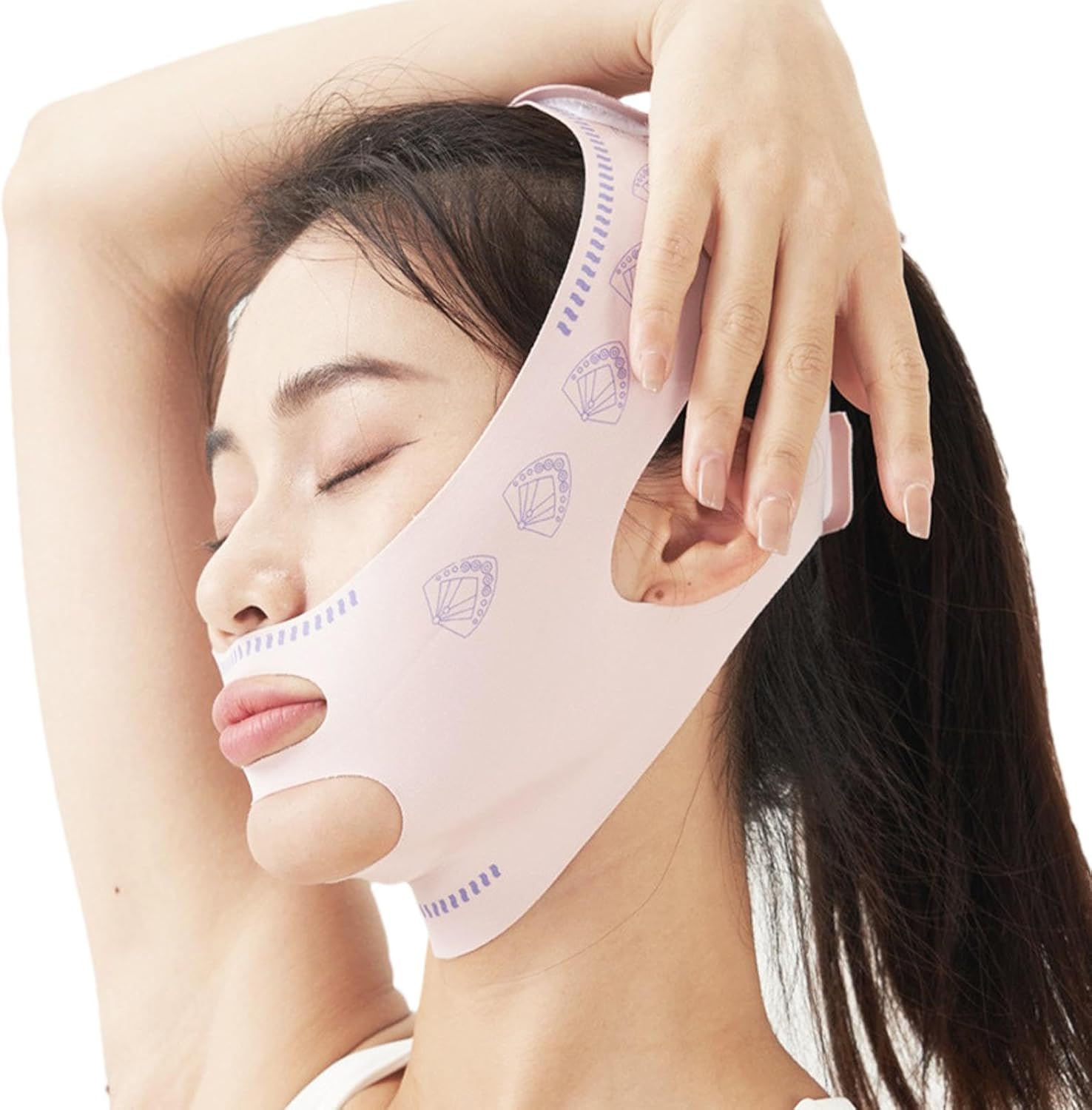 Shurzzesj Face Sculpting Tool,Elastic Face Lift Tape Face Shaper - Skin-Friendly Face Fat Reducer Face Slimming Device for Daily Use image number 4