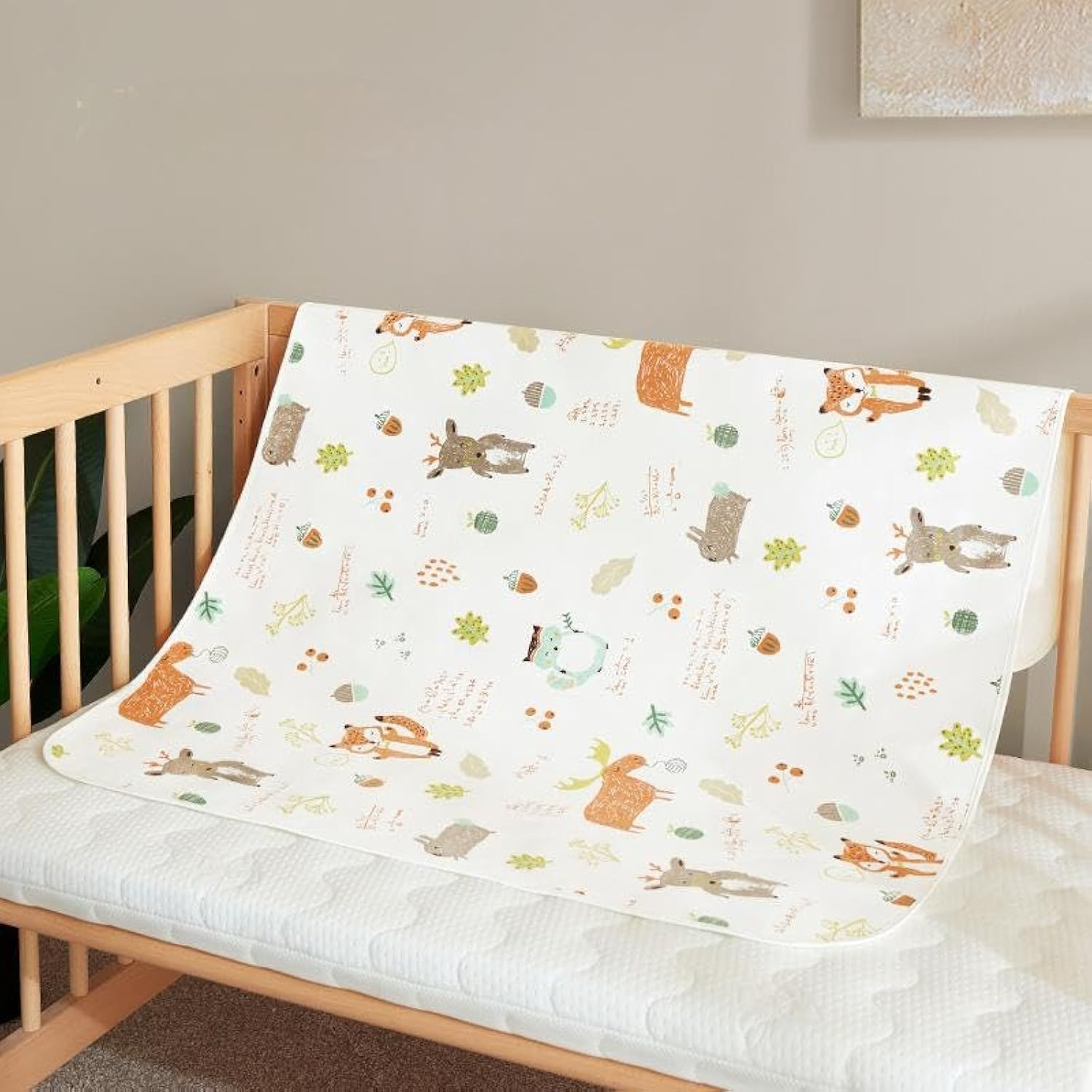 Baby Waterproof Bed Pad Washable Mattress Pad Reusable Underpads Bed Wetting Incontinence Cover for Baby Toddler Children and Adults (Squirrel)