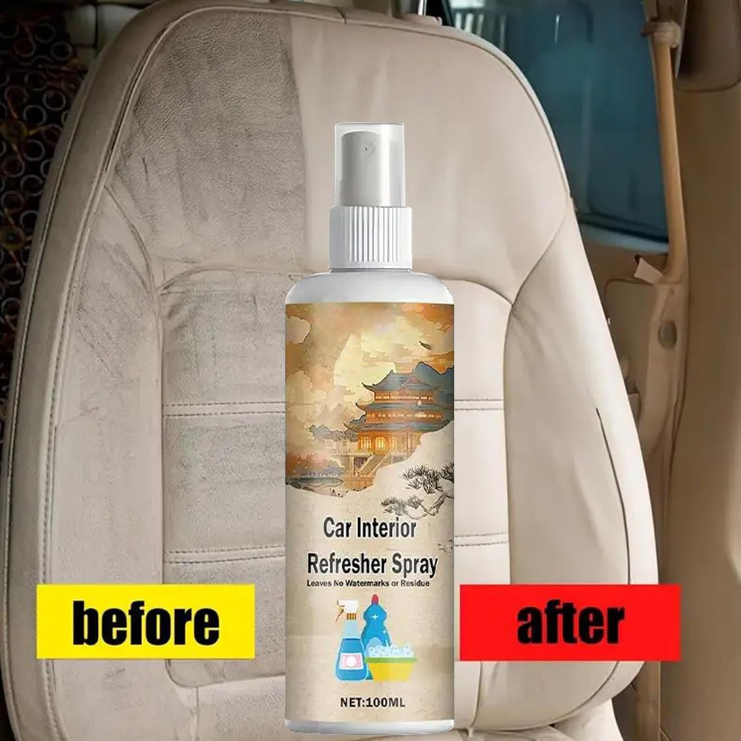 Car Interior Cleaner,100Ml Car Dash Cleaner Carpet Protectant Kit | Deep Cleaning Upholstery Restorer for Stain Removal Carpet Fabric Leather Seat Care Restoration Truck RV image number 6